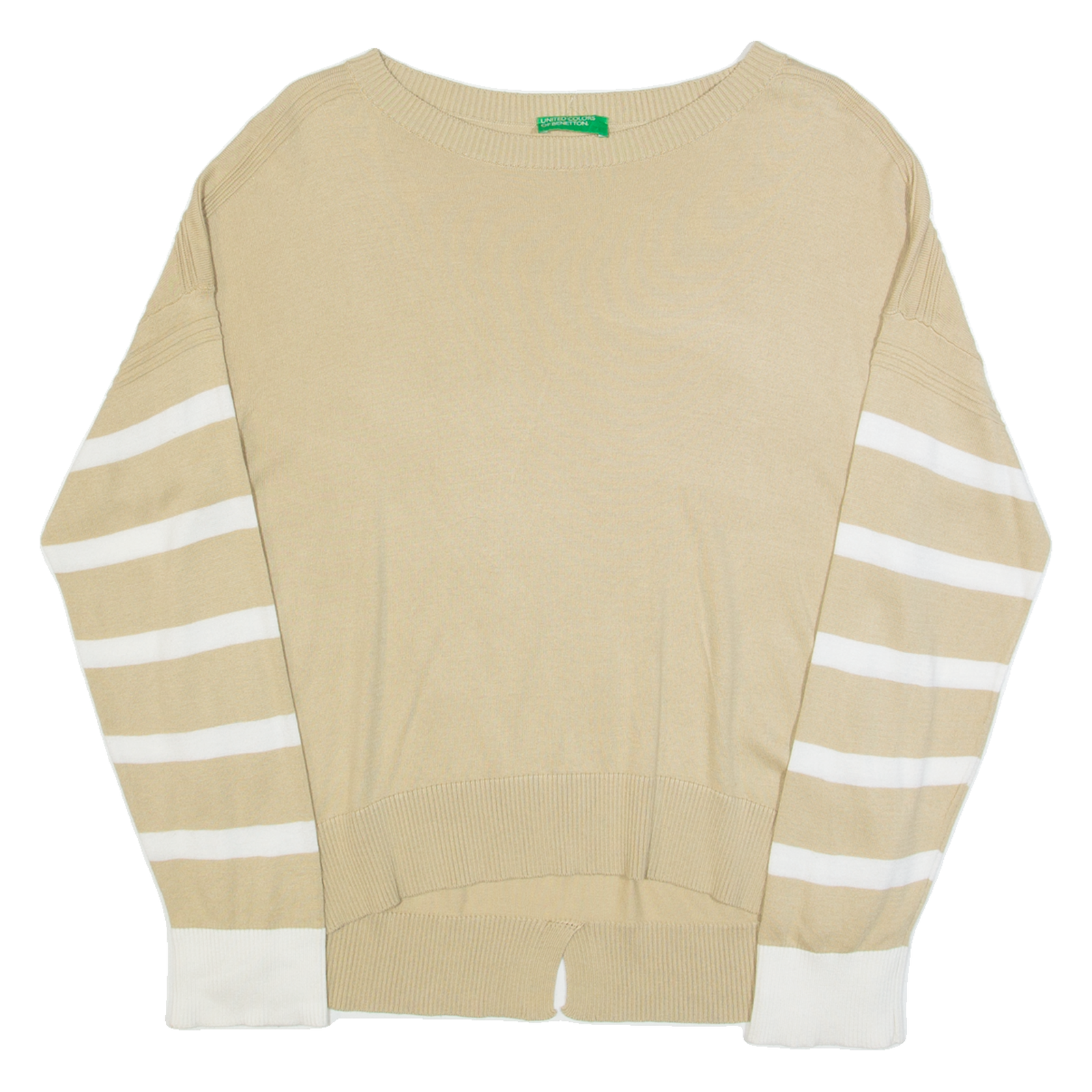 BENETTON Womens Jumper Beige Tight Knit L Refurbished - N/A refurbished available on Cerqular