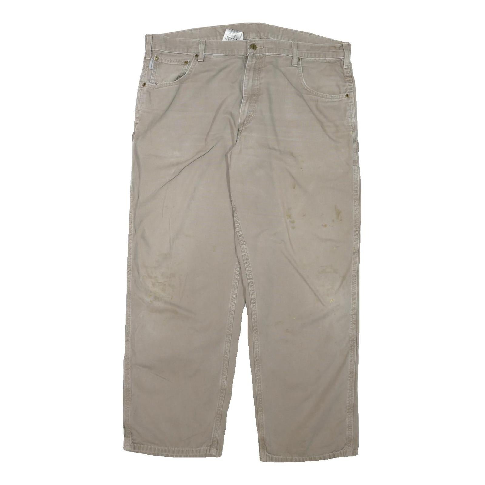 CARHARTT Mens Cotton Blend Beige Loose Straight Trousers W40 L30 Workwear Casual Refurbished - N/A refurbished available on Cerqular