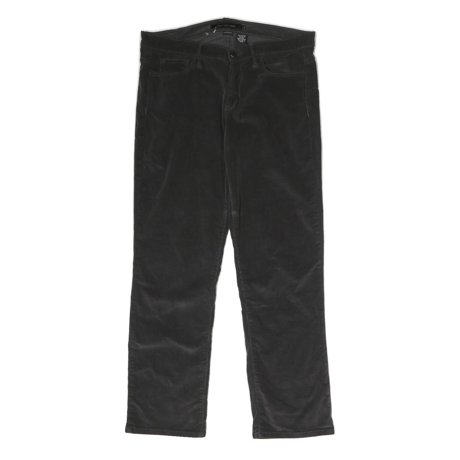 CALVIN KLEIN JEANS Womens Cotton Blend Black Regular Straight Trousers W34 L30 Refurbished - N/A refurbished available on Cerqular