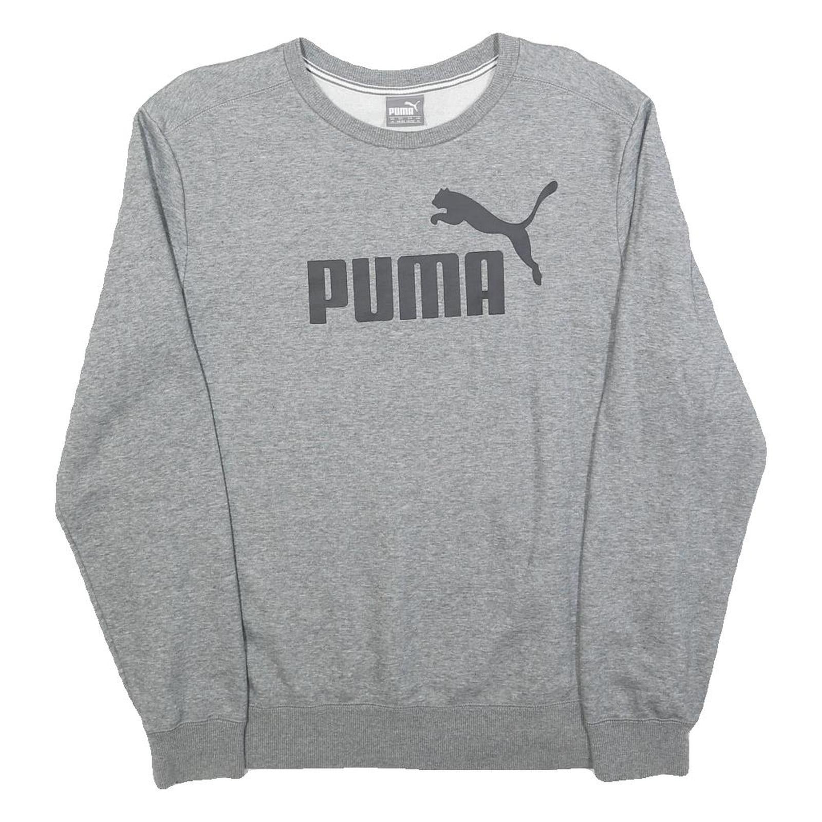 PUMA Mens Grey Crew Neck Pullover Sweatshirt M Cotton Blend Casual Refurbished - N/A refurbished available on Cerqular