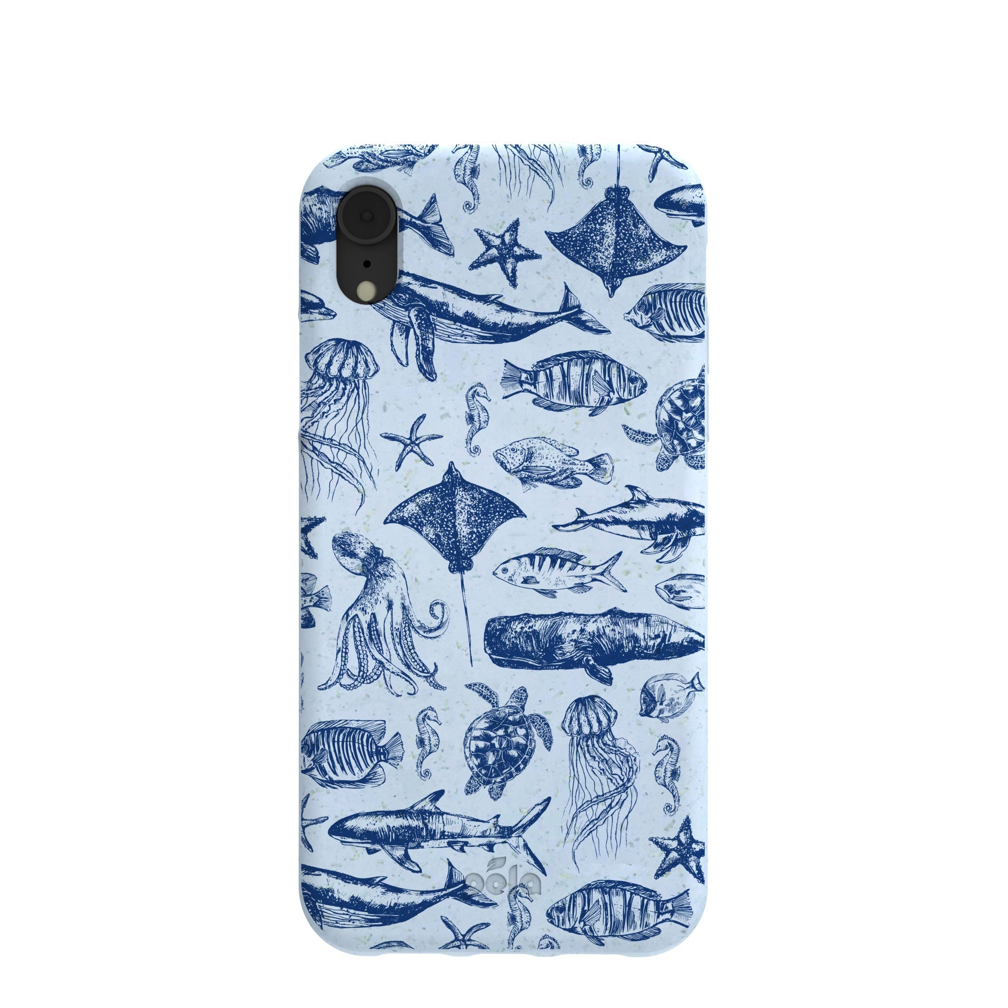 Powder Blue Marine Life iPhone XR Case Refurbished - Pela Case refurbished available on Cerqular