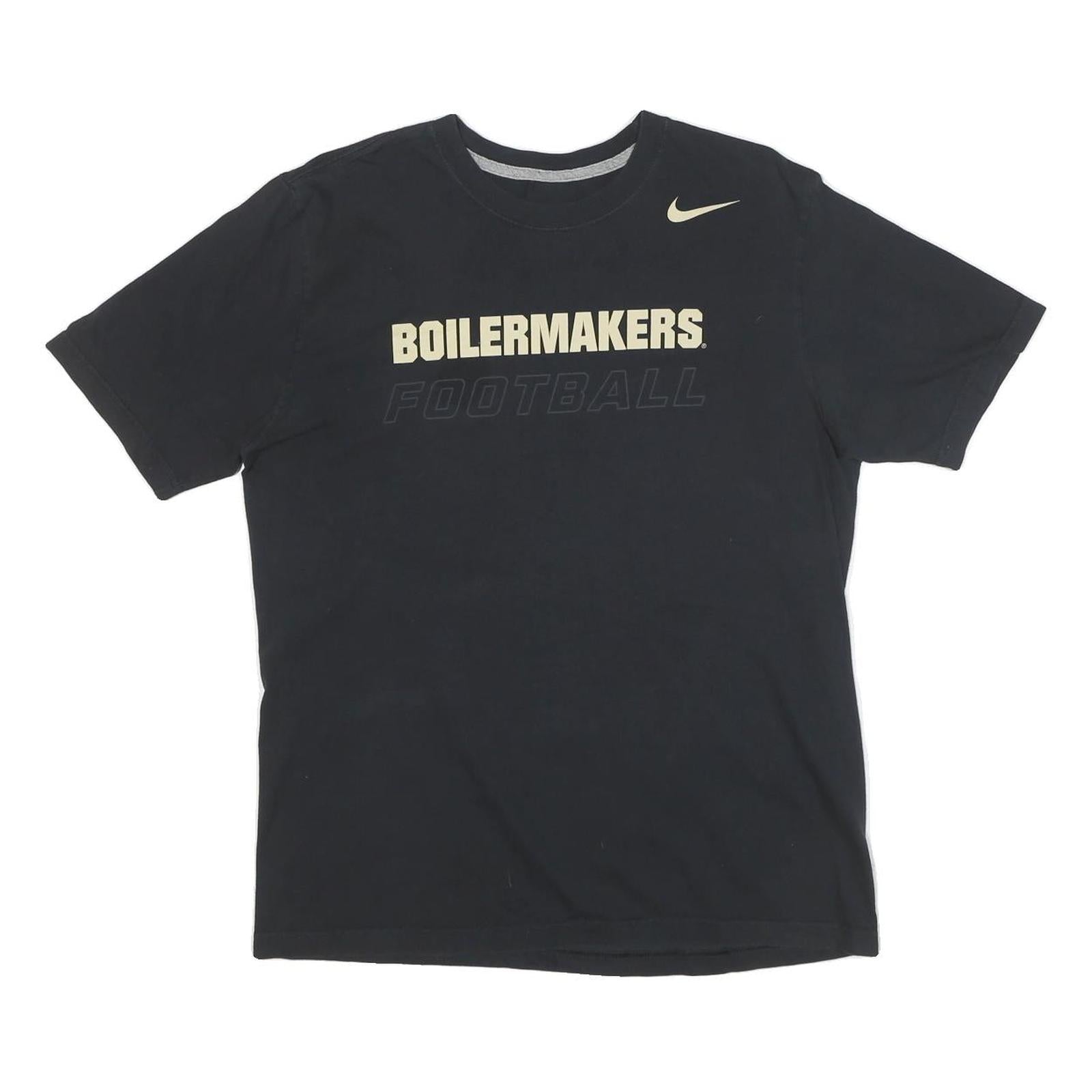 NIKE Mens Black Boilermakers Football Graphic T-Shirt M Short Sleeve Crew Neck Refurbished - N/A refurbished available on Cerqular
