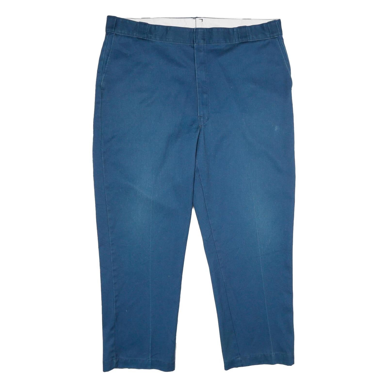 DICKIES Mens Polyester Blend Blue Regular Straight Trousers W44 L30 Workwear Zip Refurbished - N/A refurbished available on Cerqular