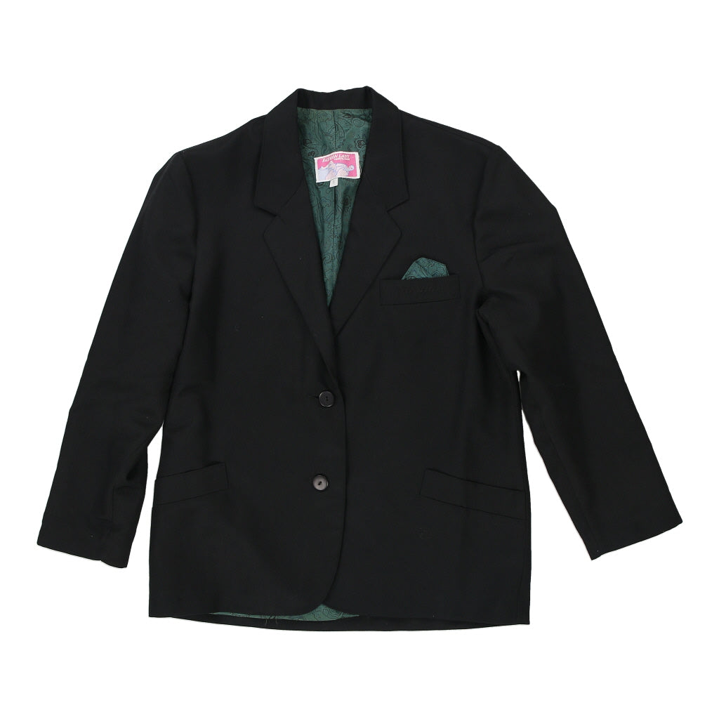 Fashion Lady Blazer - Medium Black Polyester Blend Refurbished - Thrifted (note: this is a term often used to describe second- refurbished available on Cerqular