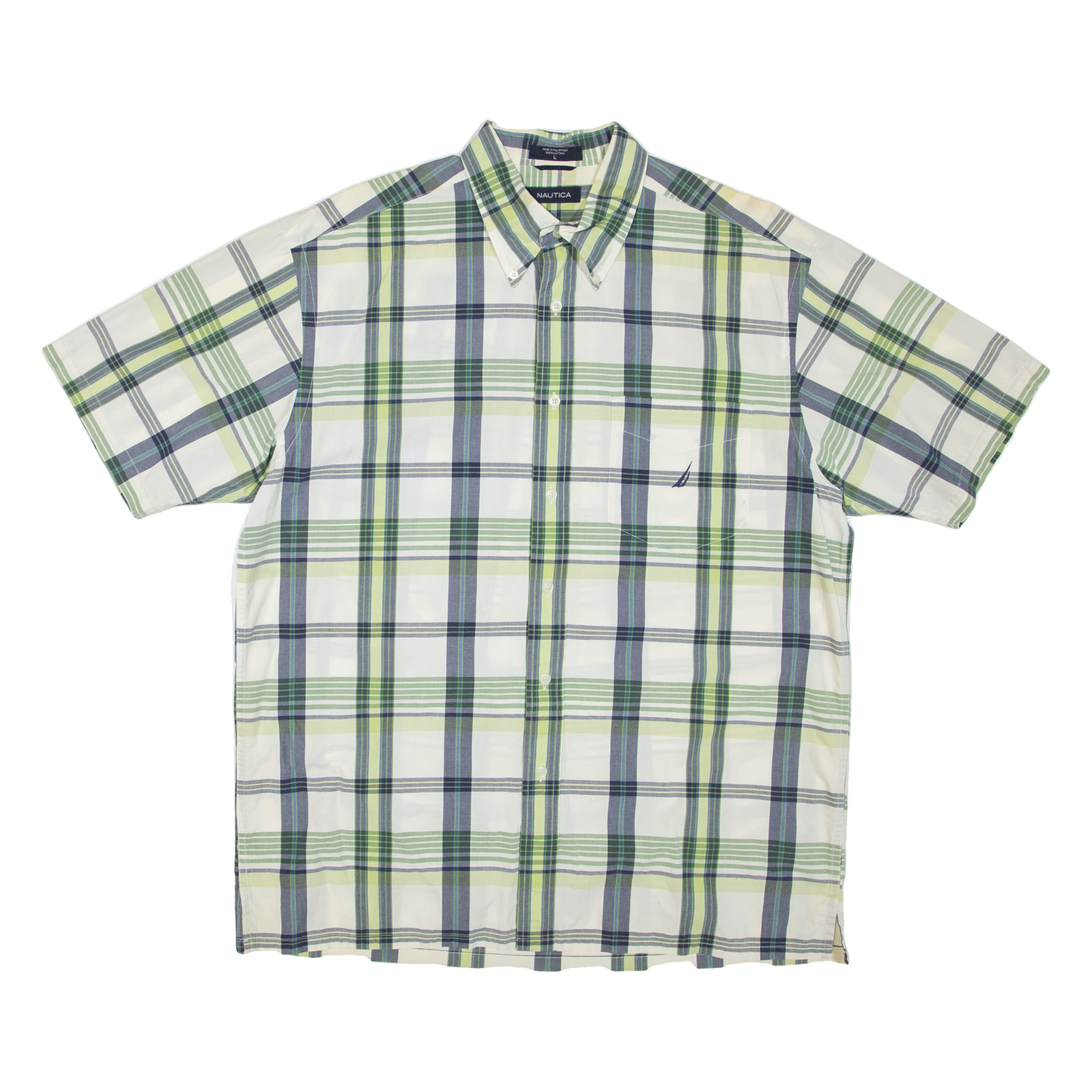 NAUTICA Mens Shirt Green Check L Refurbished - N/A refurbished available on Cerqular