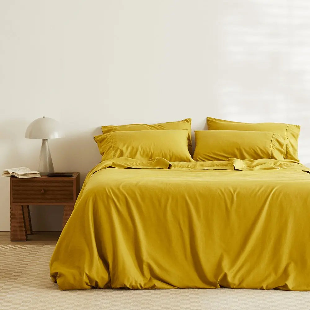 Linen+ Bamboo Duvet Cover | Color: Honey | Size: King/Cal King Refurbished - Ettitude refurbished available on Cerqular