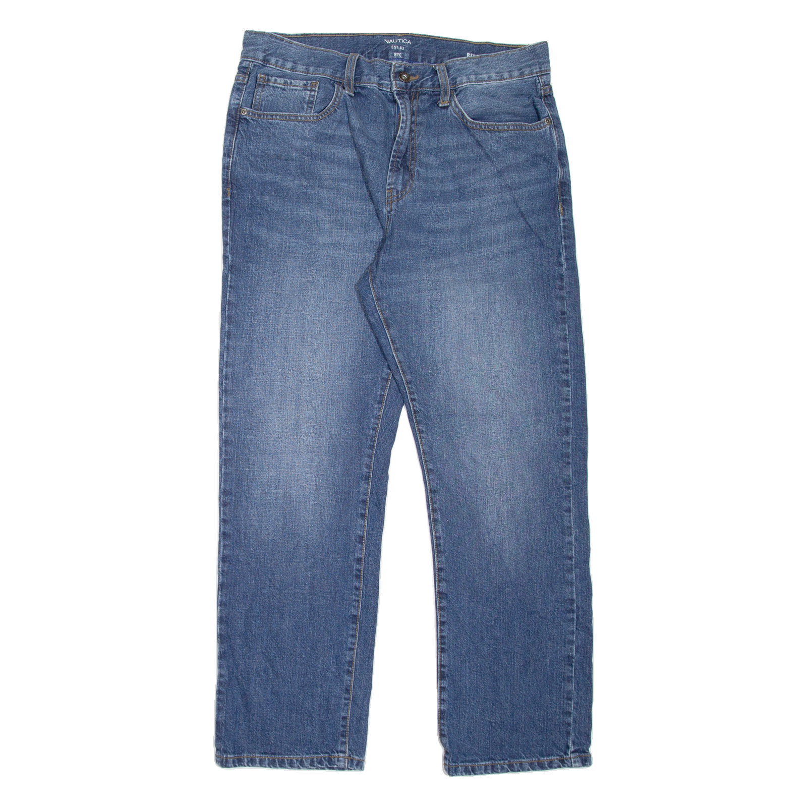 NAUTICA Mens Jeans Blue Relaxed Straight Stone Wash W34 L30 Refurbished - N/A refurbished available on Cerqular