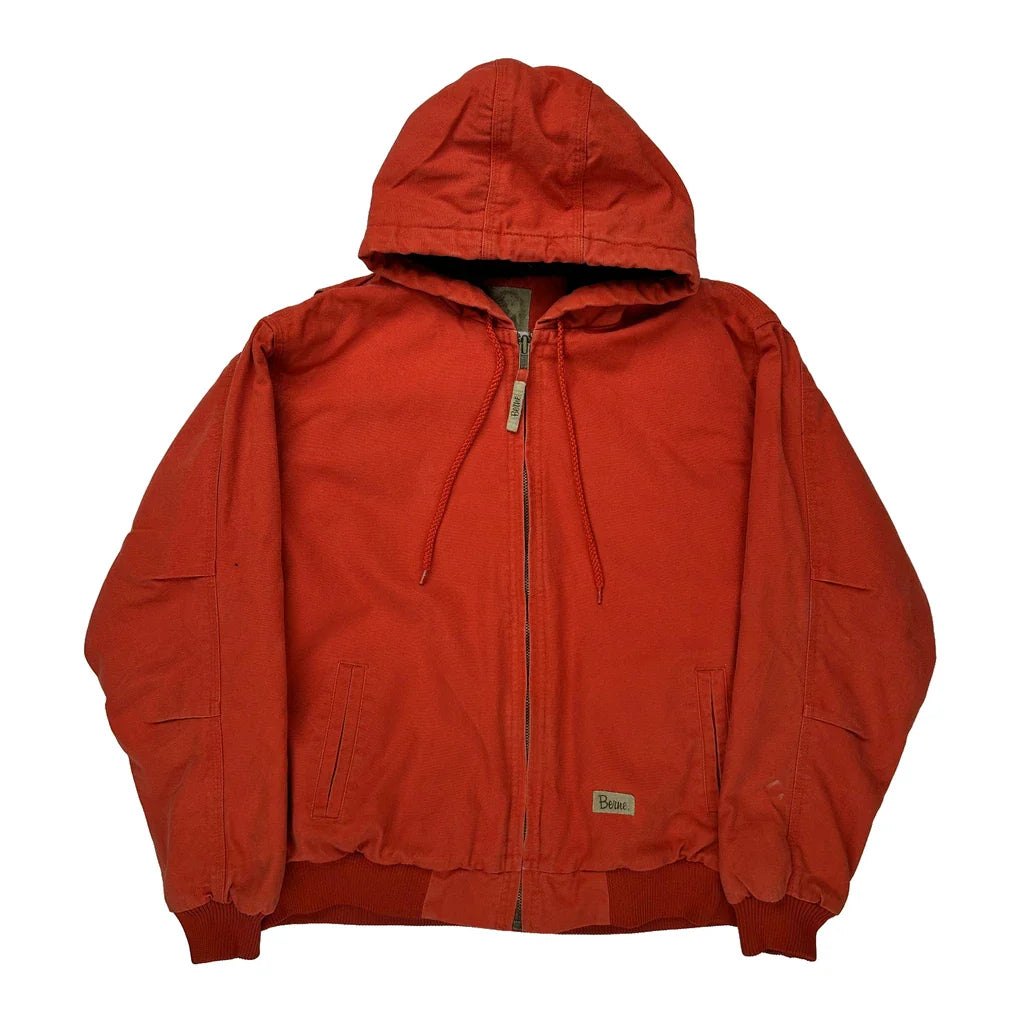 Berne Jacket - XL Red Cotton Refurbished - Thrifted (note: this is a term often used to describe second- refurbished available on Cerqular