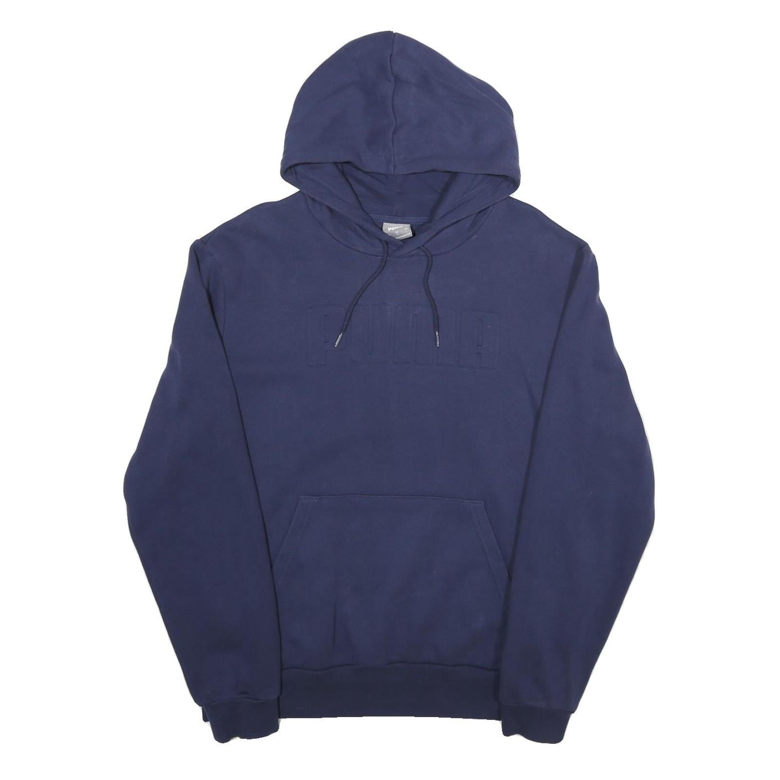 PUMA Mens Navy Pullover Hoodie L Cotton Blend Casual Sportswear Refurbished - N/A refurbished available on Cerqular
