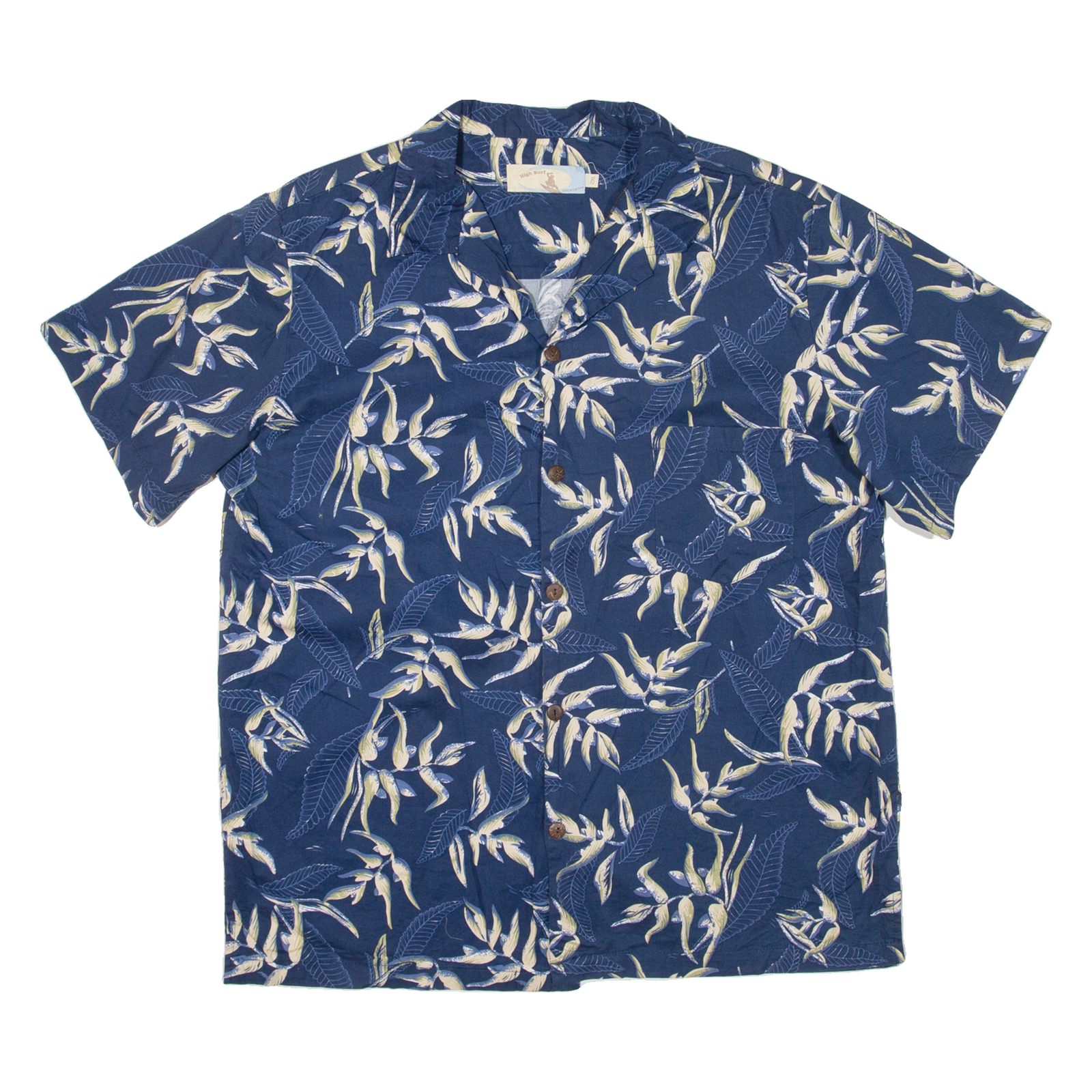HIGH SURF Mens Hawaiian Shirt Blue Floral 2XL Refurbished - N/A refurbished available on Cerqular