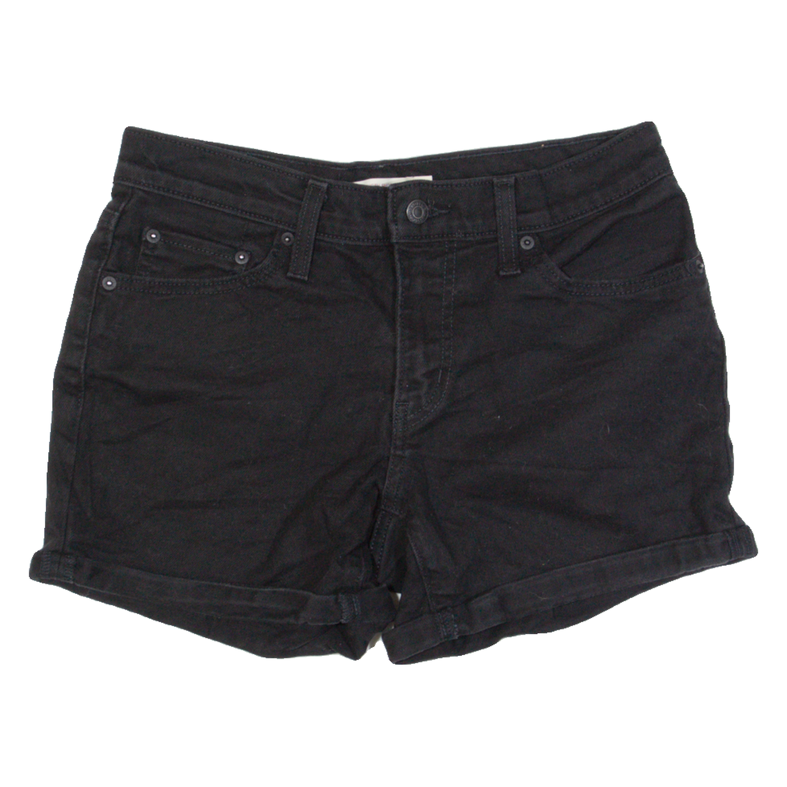 LEVI'S Womens Denim Shorts Black S W28 Refurbished - N/A refurbished available on Cerqular