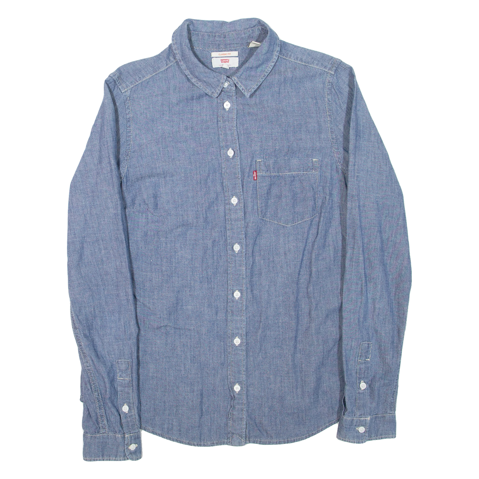 LEVI'S Womens Denim Shirt Blue Long Sleeve S Refurbished - N/A refurbished available on Cerqular