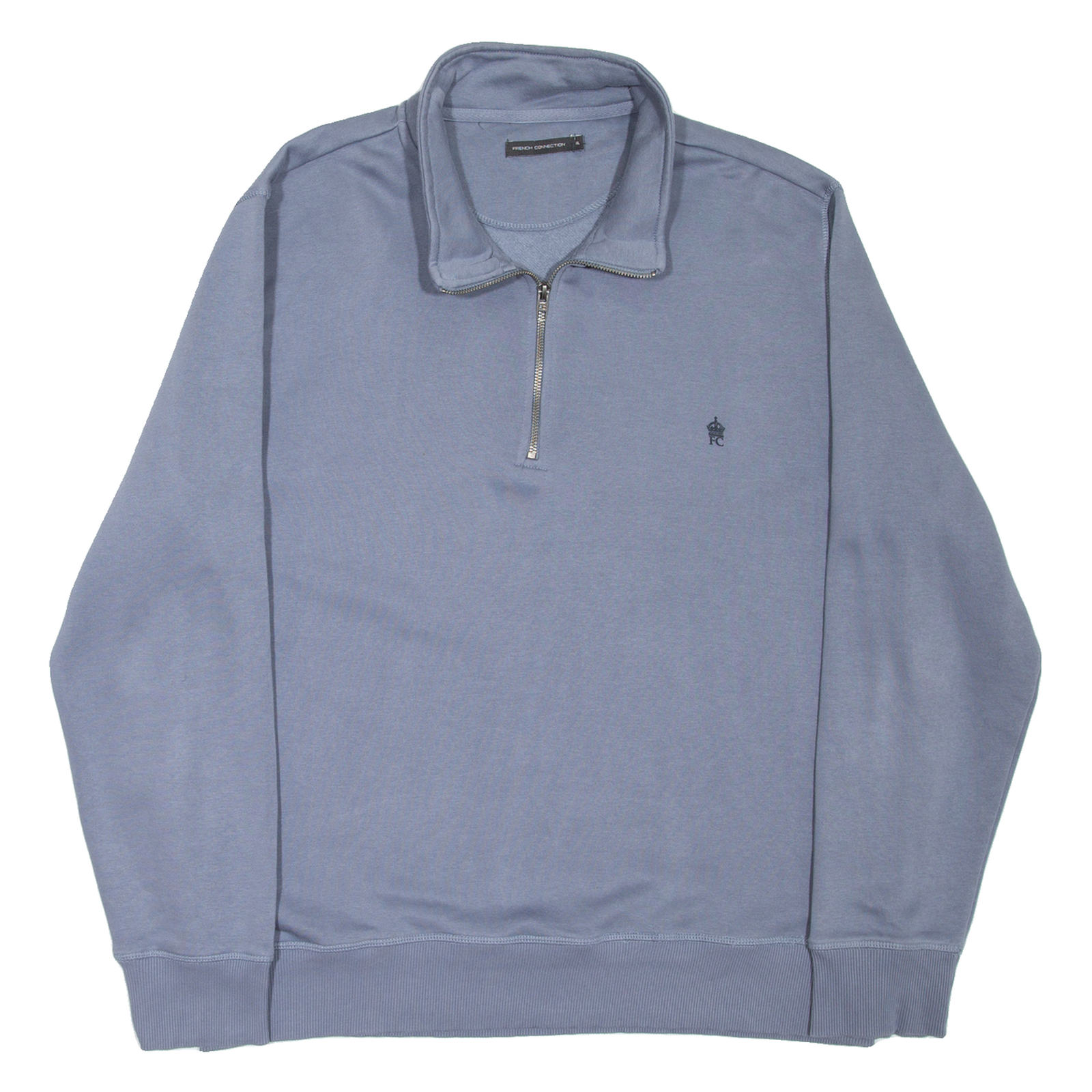 FRENCH CONNECTION Mens Sweatshirt Grey 1/4 Zip 2XL Refurbished - N/A refurbished available on Cerqular