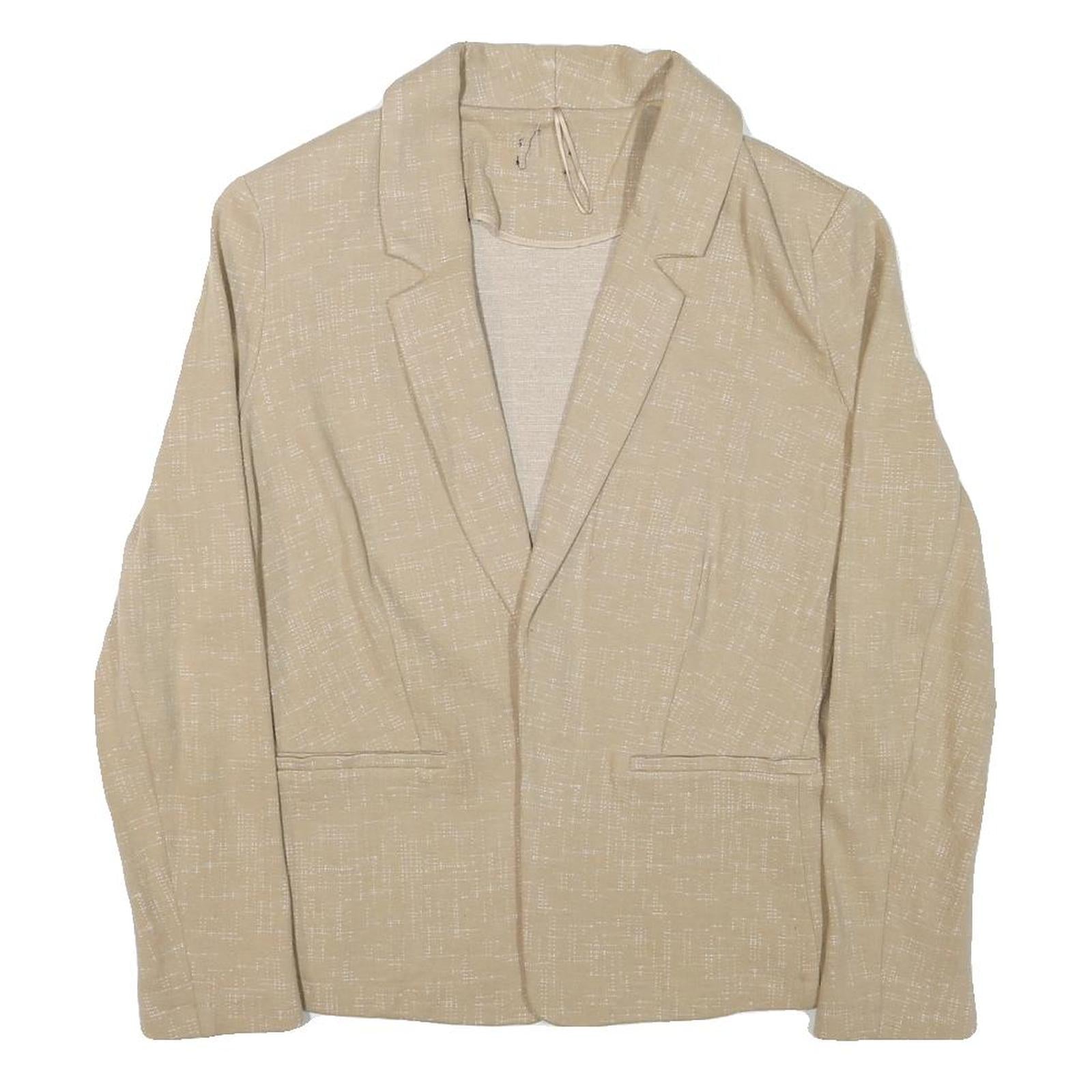 Buy Womens Beige Cotton Blend Jacket M Woven Classic Fit Long Sleeve Plain Blazer Refurbished - $48.09 Womens Beige Cotton Blend Jacket M Woven Classic Fit Long Sleeve Plain Blazer Refurbished - N/A refurbished available on Cerqular