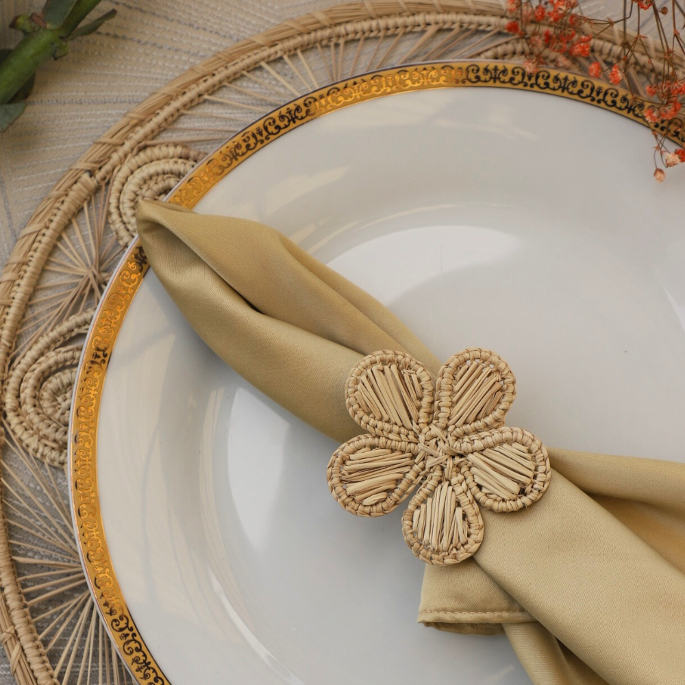 Flower - Napkin Ring - Sold by Set | Pack: Pack of 4 Refurbished - Apalma Handmade refurbished available on Cerqular