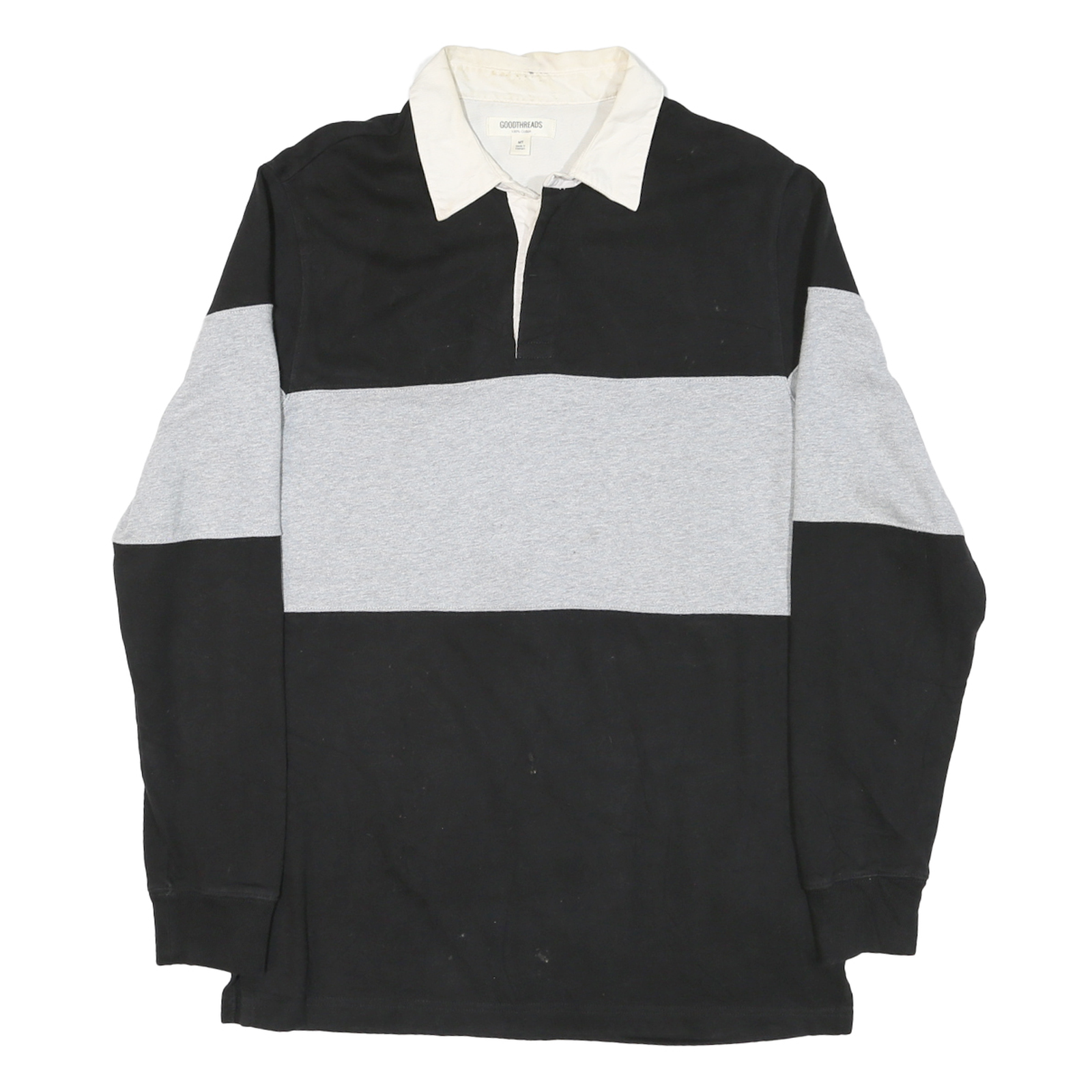Buy GOODTHREADS Mens Black & Grey Colourblock Long Sleeve Polo Shirt M Cotton Blend Refurbished - $25.99 GOODTHREADS Mens Black & Grey Colourblock Long Sleeve Polo Shirt M Cotton Blend Refurbished - N/A refurbished available on Cerqular