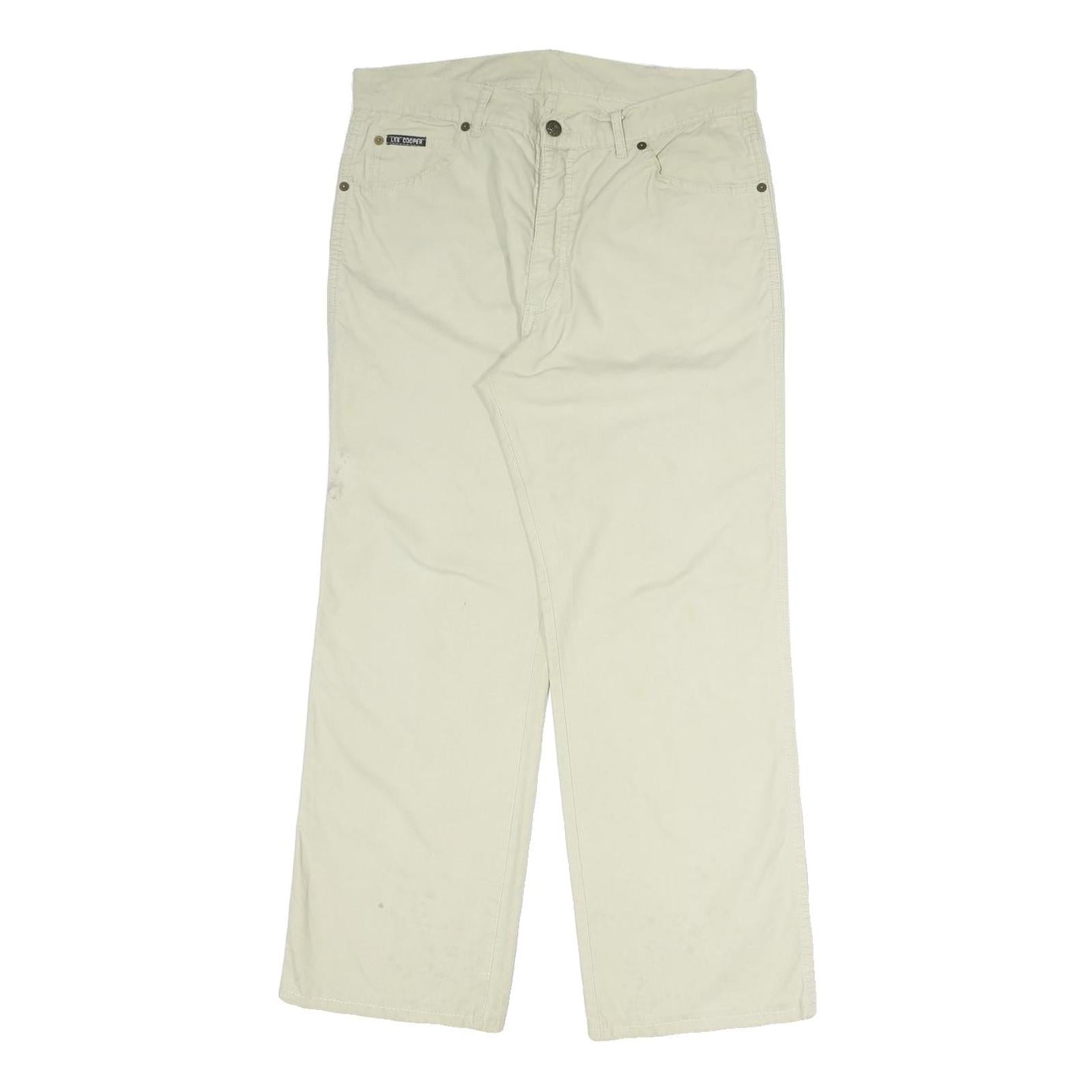 LEE COOPER Mens Cotton Blend Regular Beige Trousers W32 L27 Zip Pocket Refurbished - N/A refurbished available on Cerqular