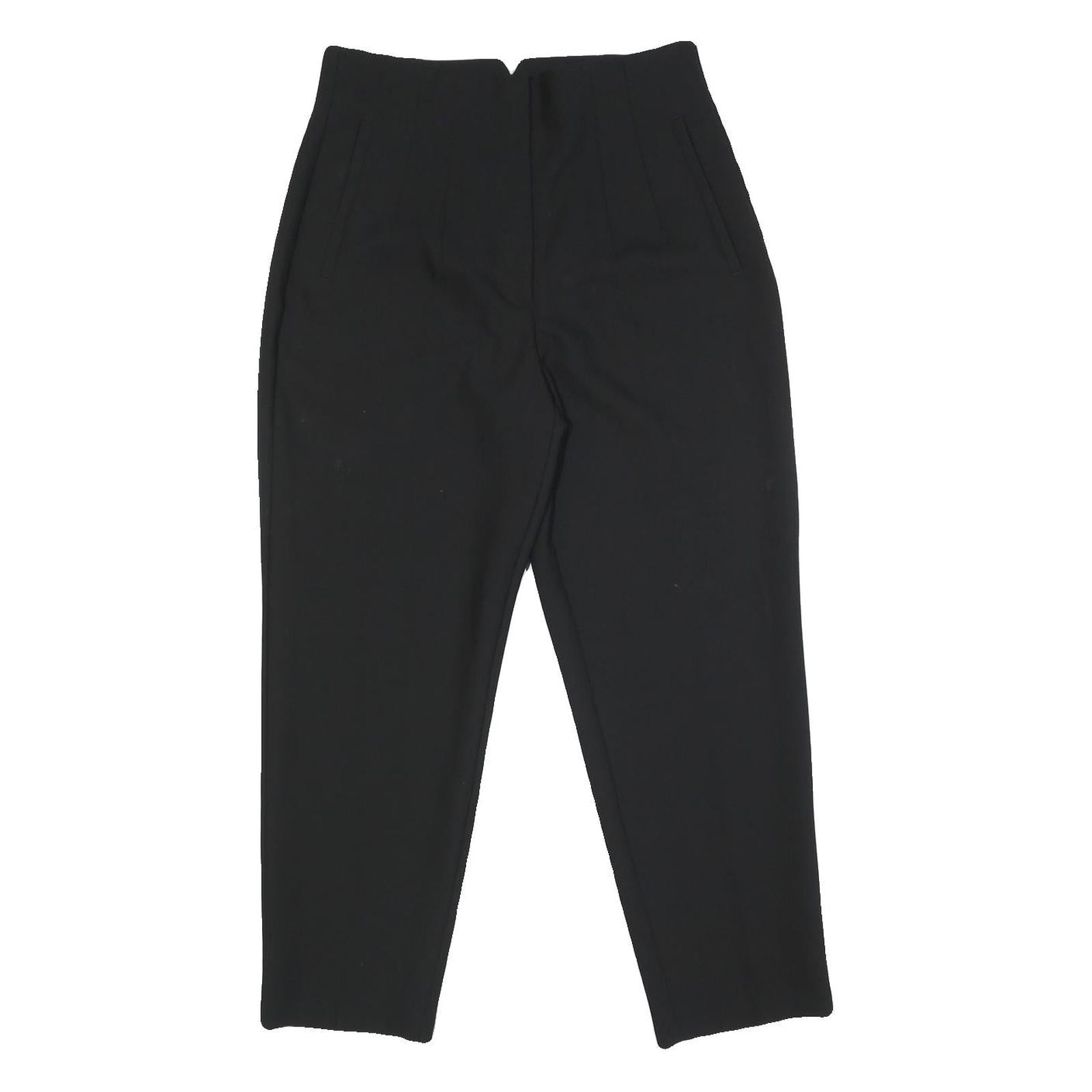 ZARA Womens Black Regular Fit Straight Synthetic Trousers W28 L26 Classic Refurbished - N/A refurbished available on Cerqular