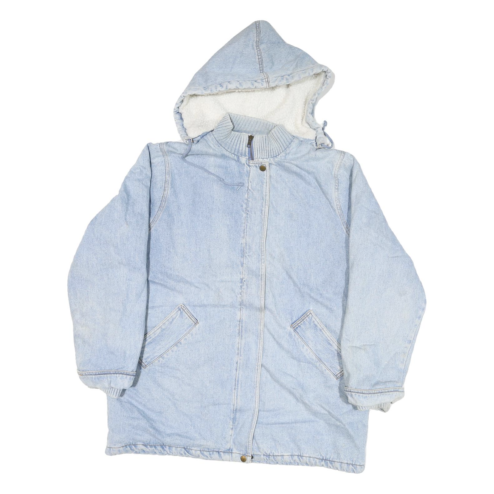 WINDSOR BAY Mens Blue Cotton Blend Jacket L Zip Hooded Casual Outerwear Refurbished - N/A refurbished available on Cerqular
