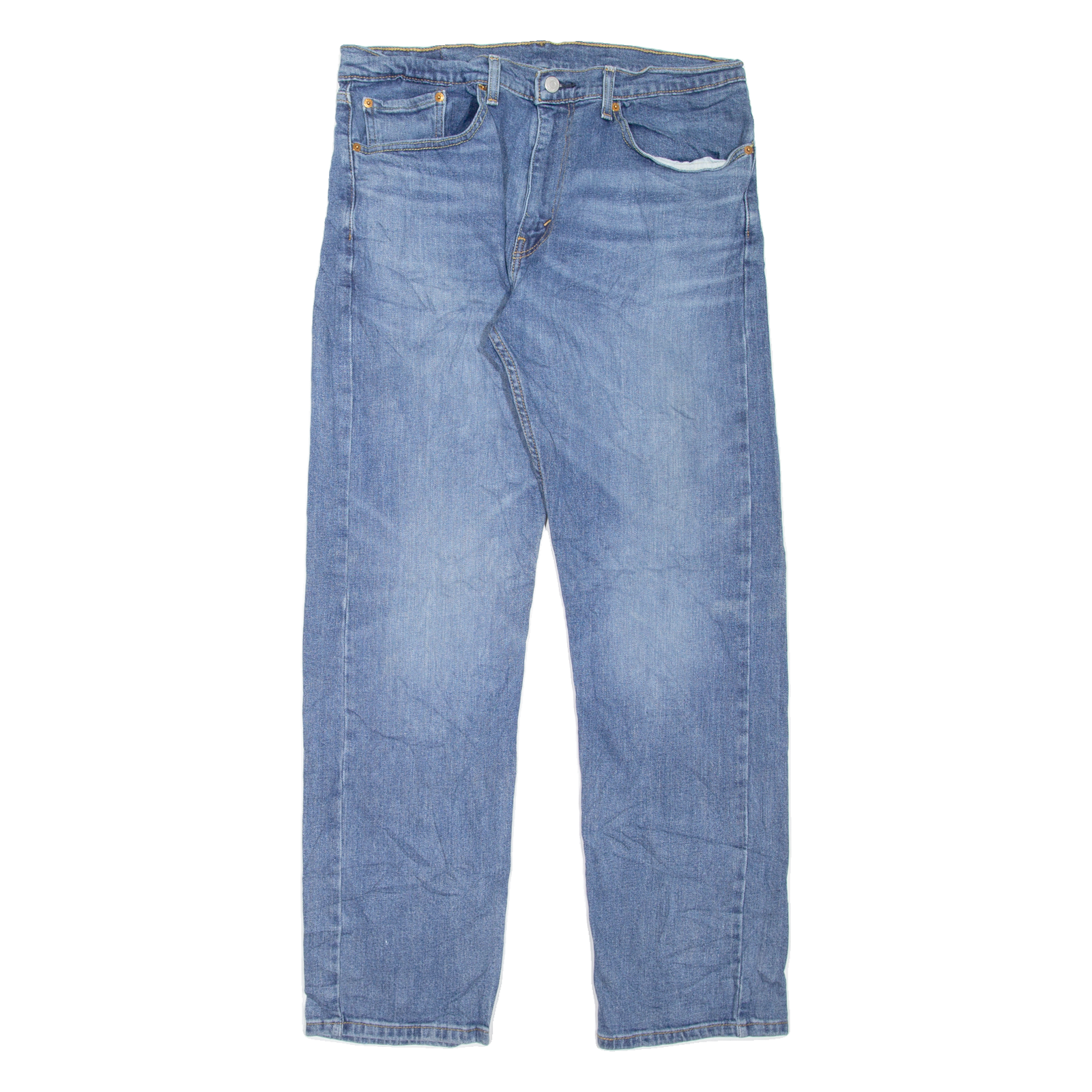 LEVI'S 505 Jeans Mens Blue Regular Straight Stone Wash W34 L32 Refurbished - N/A refurbished available on Cerqular