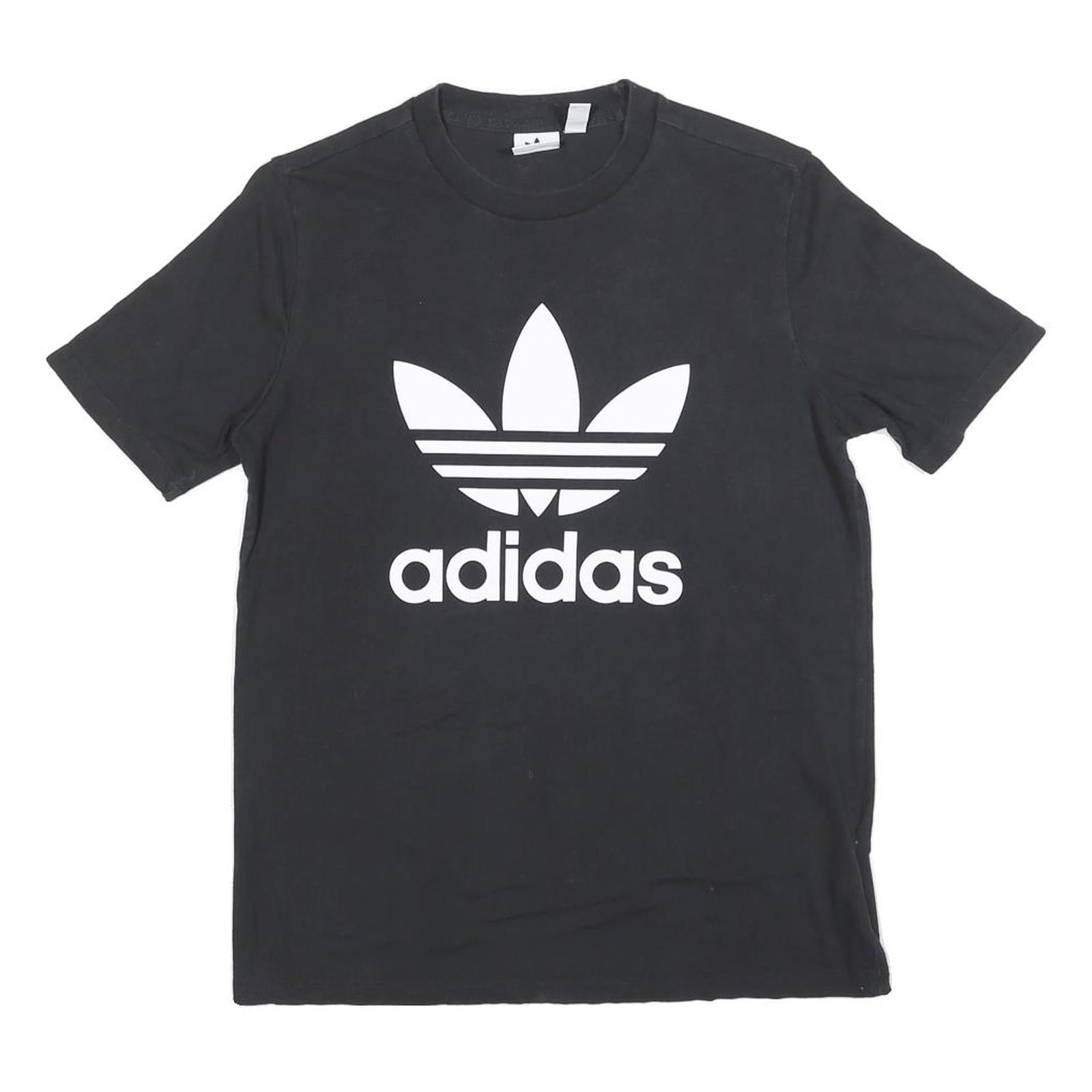 ADIDAS Womens Black Cotton Blend Graphic T-Shirt UK 14 Short Sleeve Crew Neck Refurbished - N/A refurbished available on Cerqular