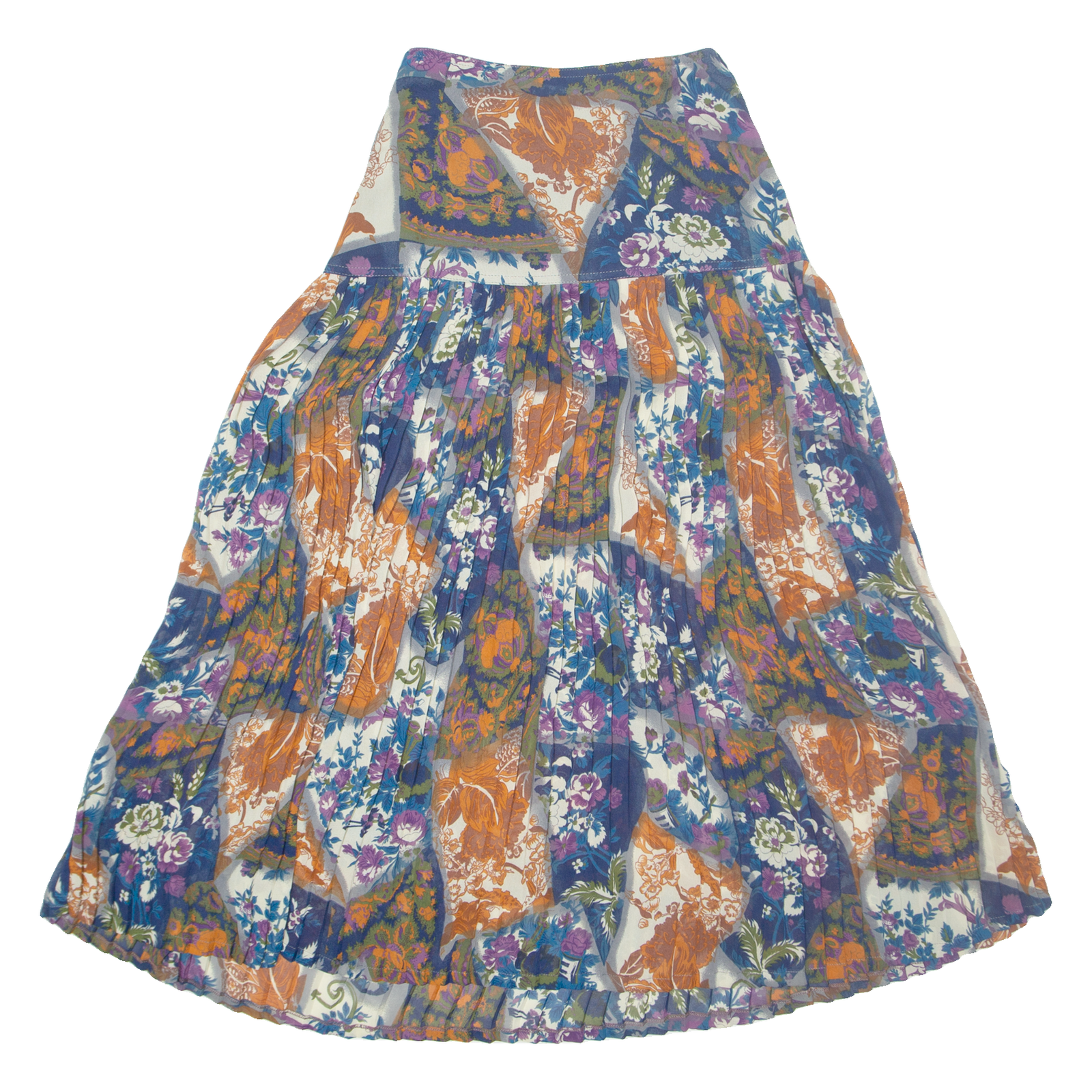 Buy Womens Pleated Skirt Blue Long Floral M Refurbished - $18.19 Womens Pleated Skirt Blue Long Floral M Refurbished - N/A refurbished available on Cerqular