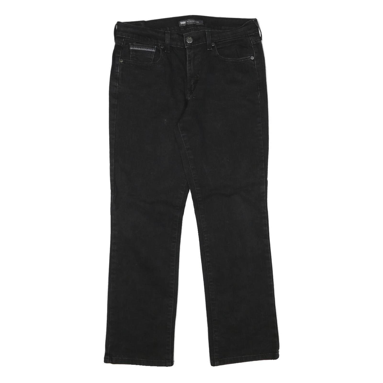 LEVI'S 505 Womens Black Regular Straight Denim W30 L28 Classic Fit Jeans Refurbished - N/A refurbished available on Cerqular