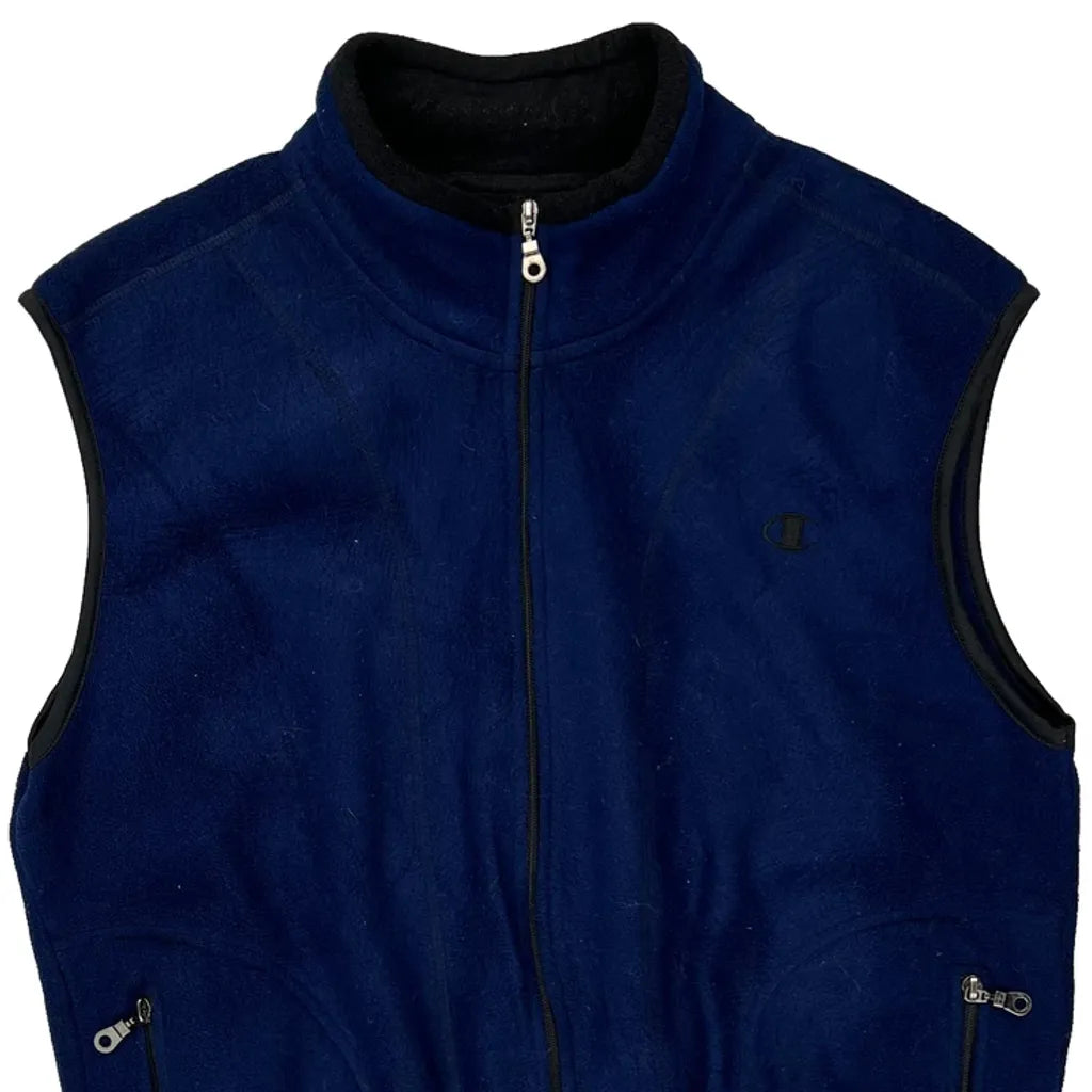 Champion Gilet - Medium Blue Polyester Refurbished - Thrifted (note: this is a term often used to describe second- refurbished available on Cerqular
