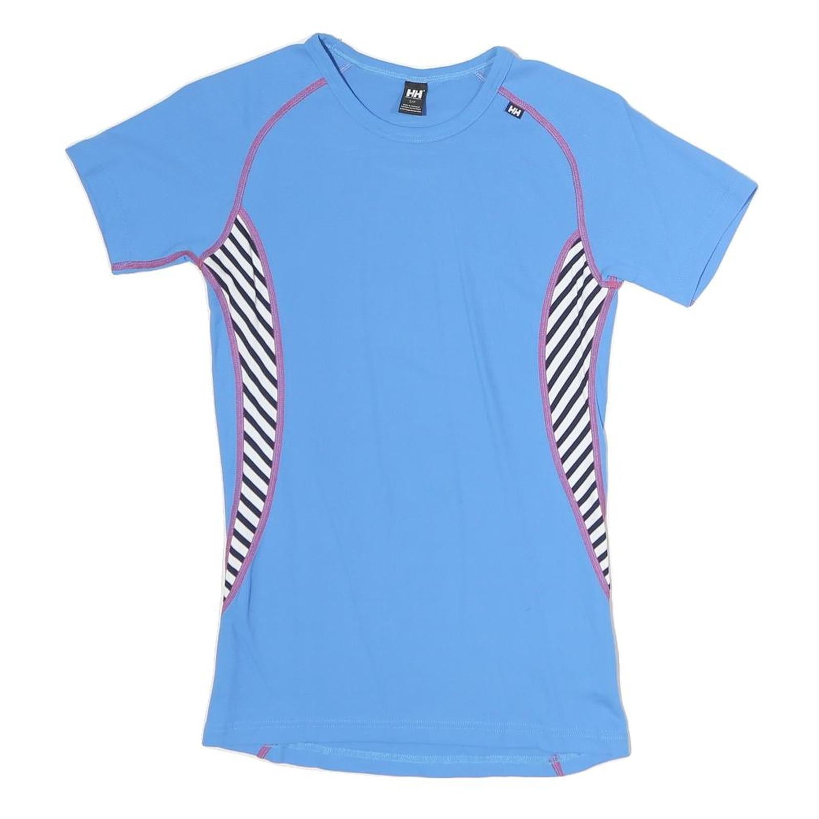 HELLY HANSEN Womens Blue & Black Stripe Graphic T-Shirt S Short Sleeve Crew Neck Refurbished - N/A refurbished available on Cerqular