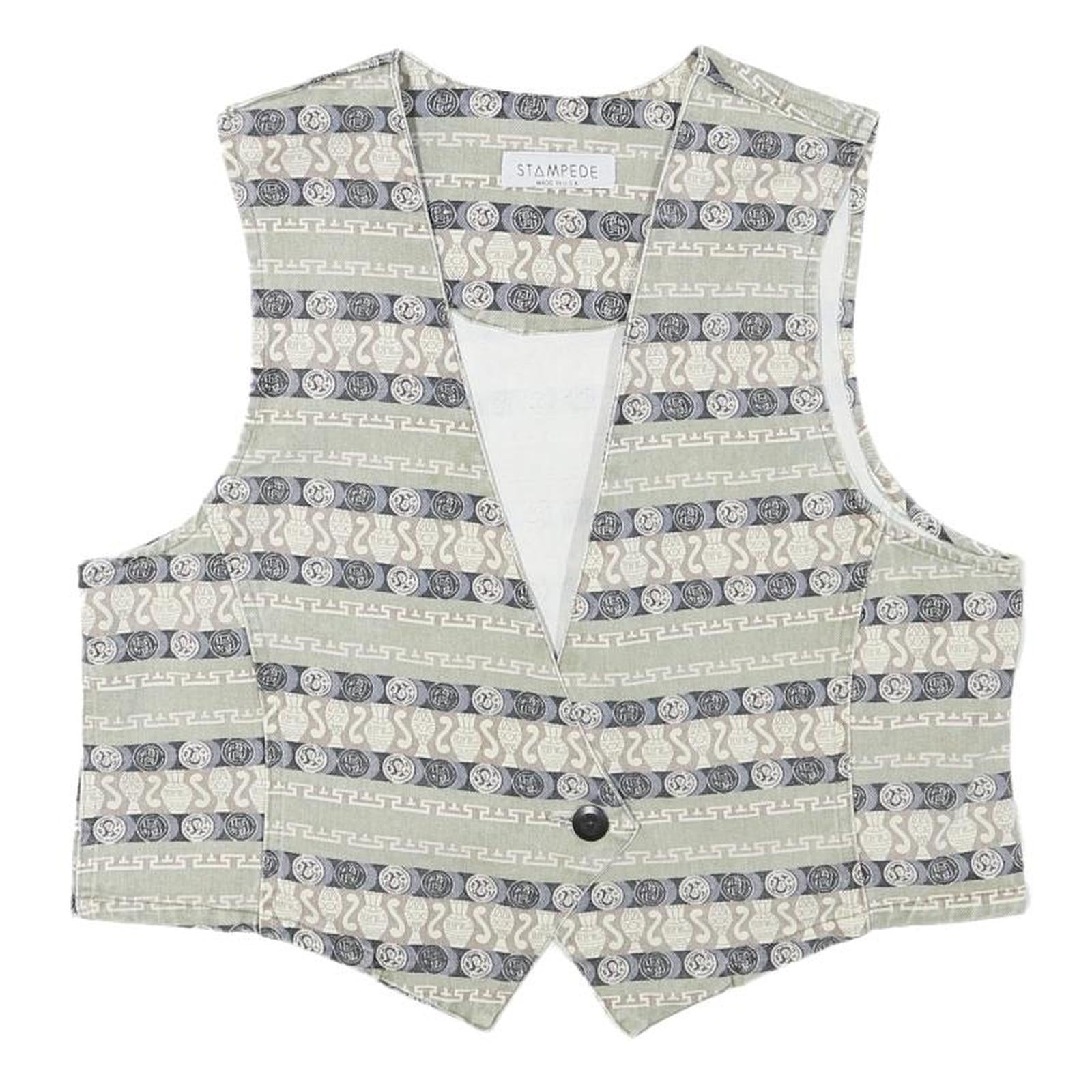 Buy STAMPEDE Womens Grey & Cream Patterned Button Jacket S Cotton Blend Vest Refurbished - $37.69 STAMPEDE Womens Grey & Cream Patterned Button Jacket S Cotton Blend Vest Refurbished - N/A refurbished available on Cerqular