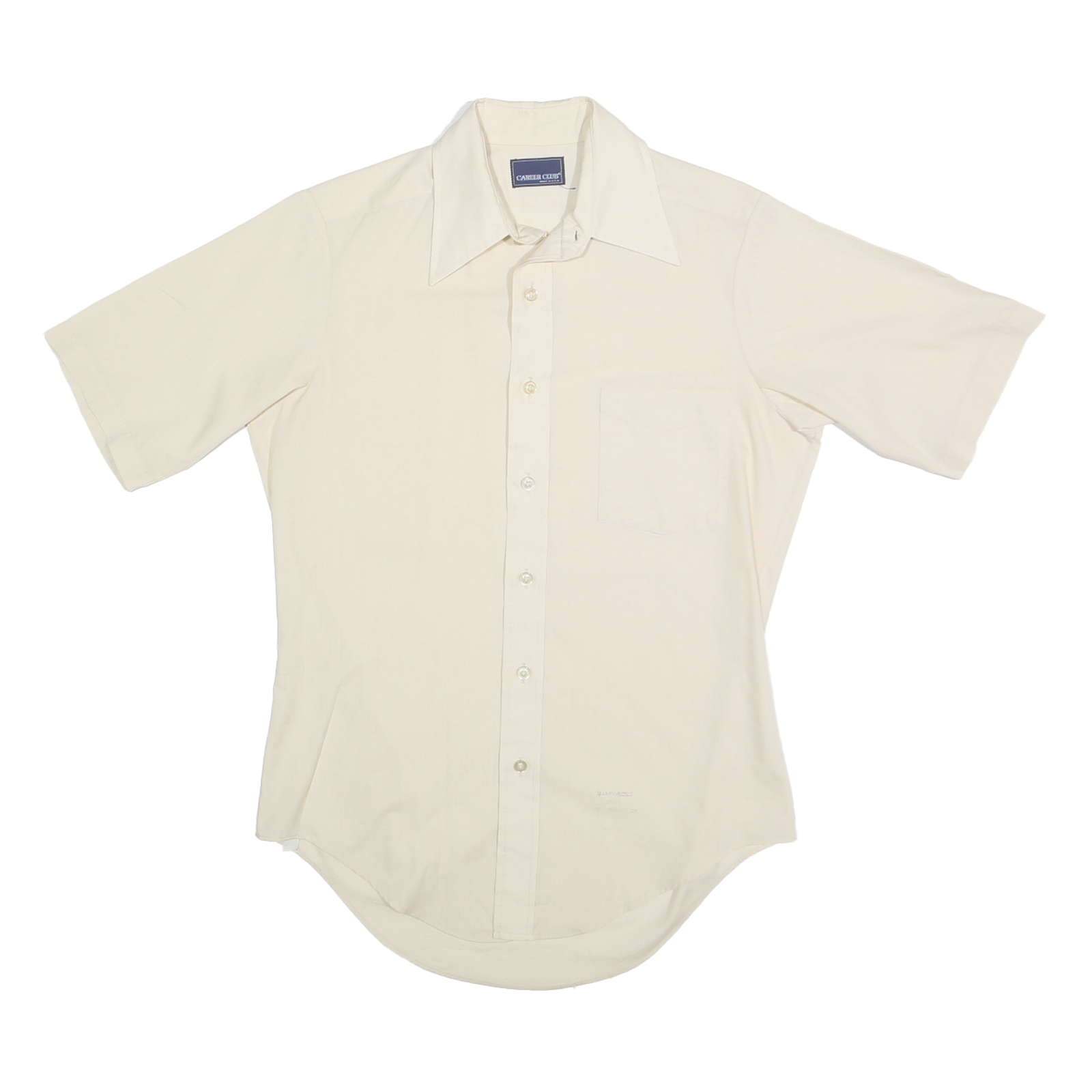 CAREER CLUB Mens Cream Short Sleeve Shirt S Casual Classic Office Wear Refurbished - N/A refurbished available on Cerqular