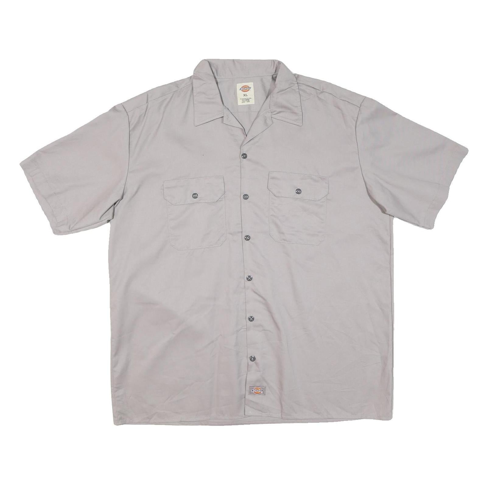 DICKIES Mens Grey Short Sleeve Shirt XL Cotton Blend Workwear Casual Refurbished - N/A refurbished available on Cerqular
