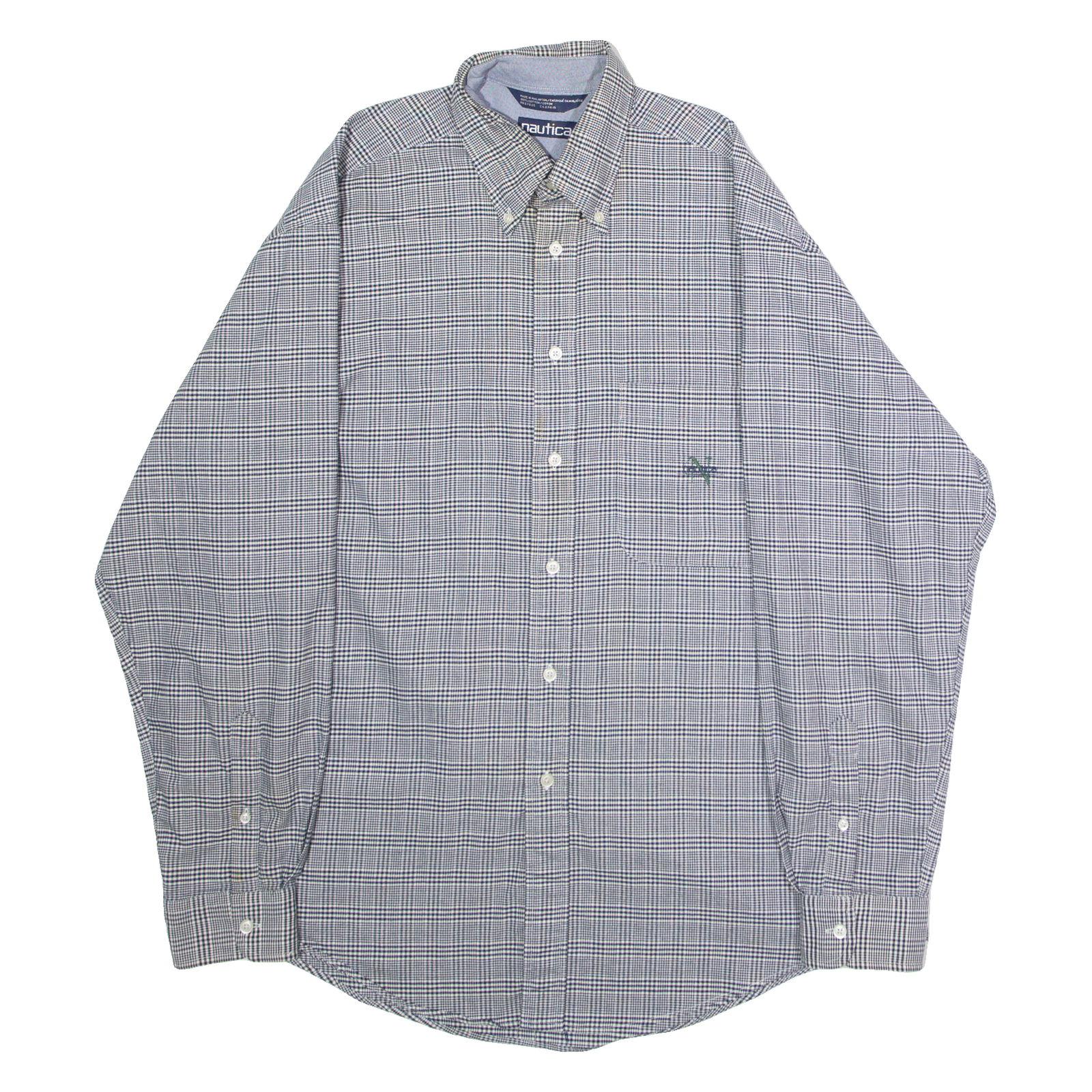 NAUTICA Mens Shirt Black Houndstooth Long Sleeve L Refurbished - N/A refurbished available on Cerqular