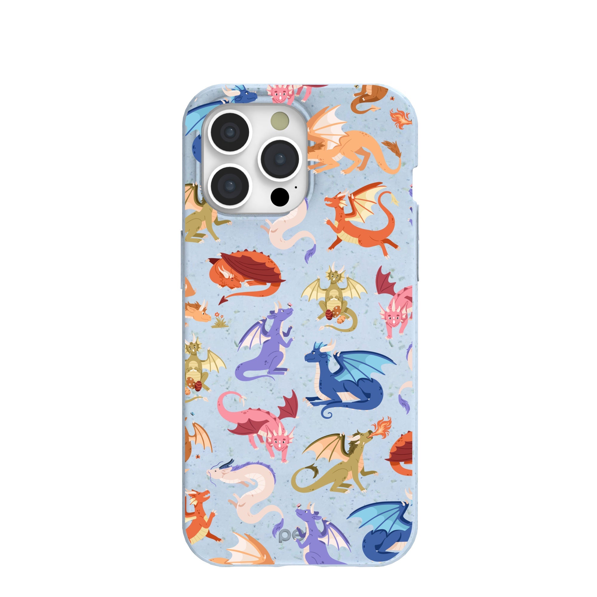 Powder Blue Dragon Cuties iPhone 15 Pro Max Case Refurbished - Pela Case refurbished available on Cerqular