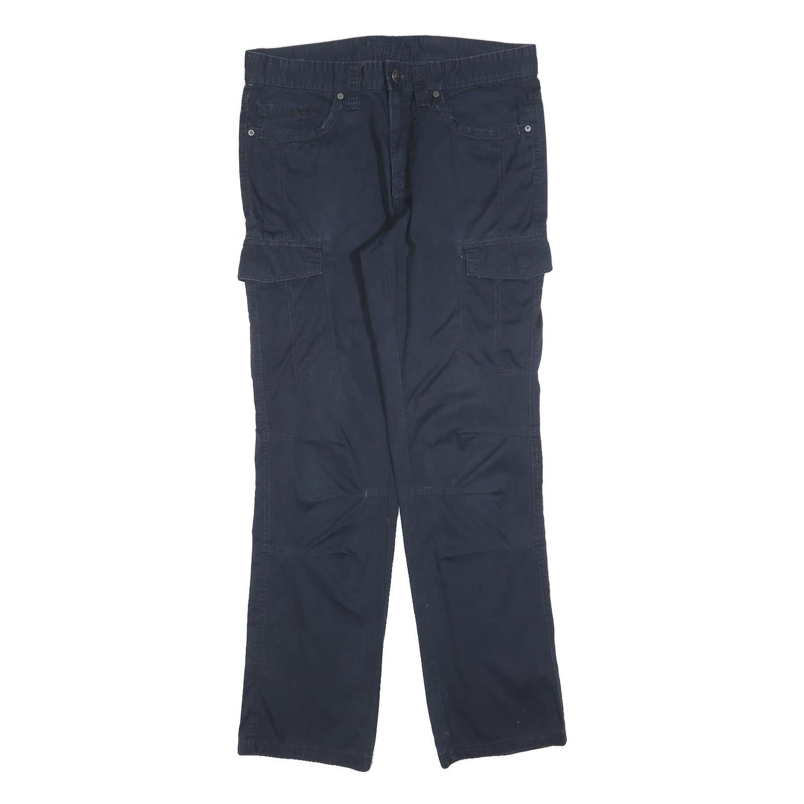 CHARLES VOGELE Womens Cotton Blend Navy Regular Fit Straight Leg Trousers W34 Refurbished - N/A refurbished available on Cerqular