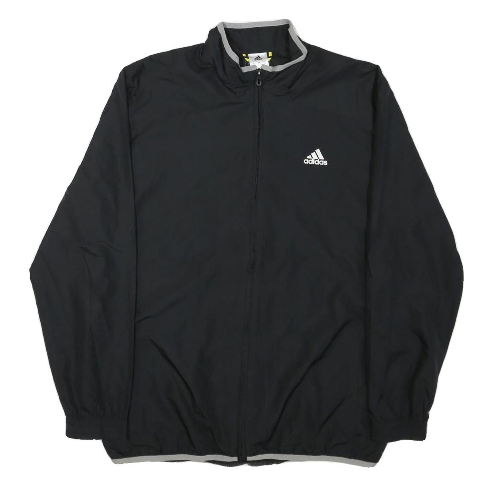 ADIDAS Mens Black Nylon Jacket L Plain Zip Track Sportswear Refurbished - N/A refurbished available on Cerqular