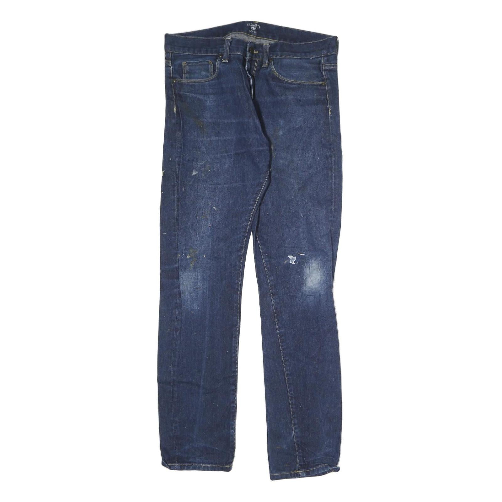 CARHARTT WIP Mens Regular Denim Jeans Blue W32 L32 Casual Zip Pocket Refurbished - N/A refurbished available on Cerqular