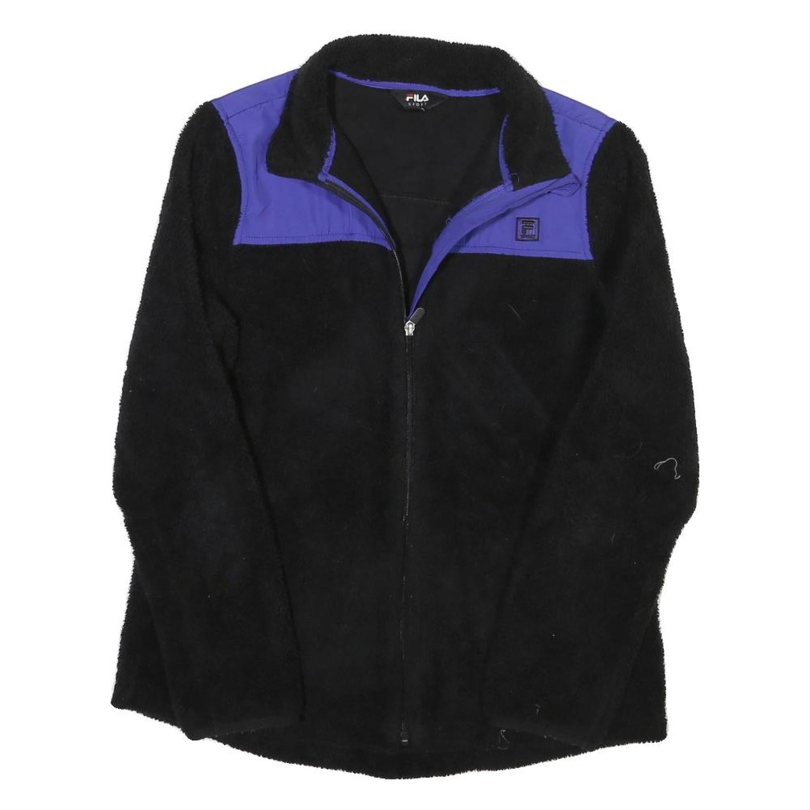FILA Mens Black & Purple Zip Fleece Jacket L Polyester Blend Casual Outdoor Warm Refurbished - N/A refurbished available on Cerqular
