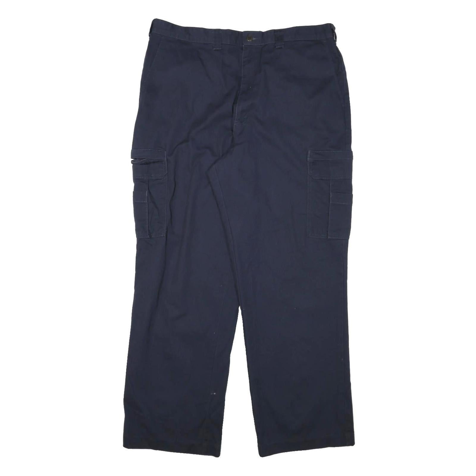 DICKIES Mens Navy Blue Relaxed Fit Cargo Trousers W36 L31 Workwear Durable Refurbished - N/A refurbished available on Cerqular