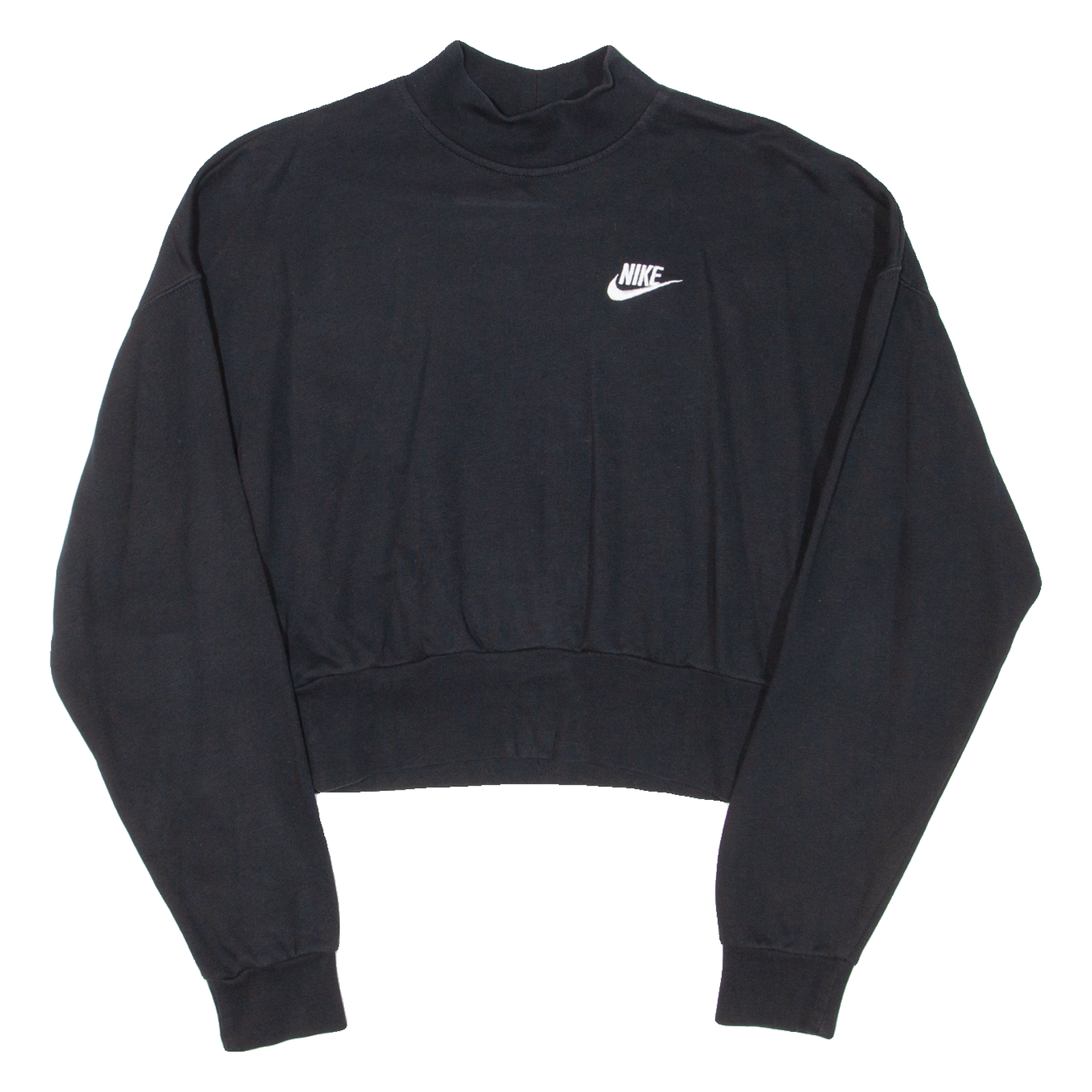 NIKE Cropped Womens Sweatshirt Black XS Refurbished - N/A refurbished available on Cerqular