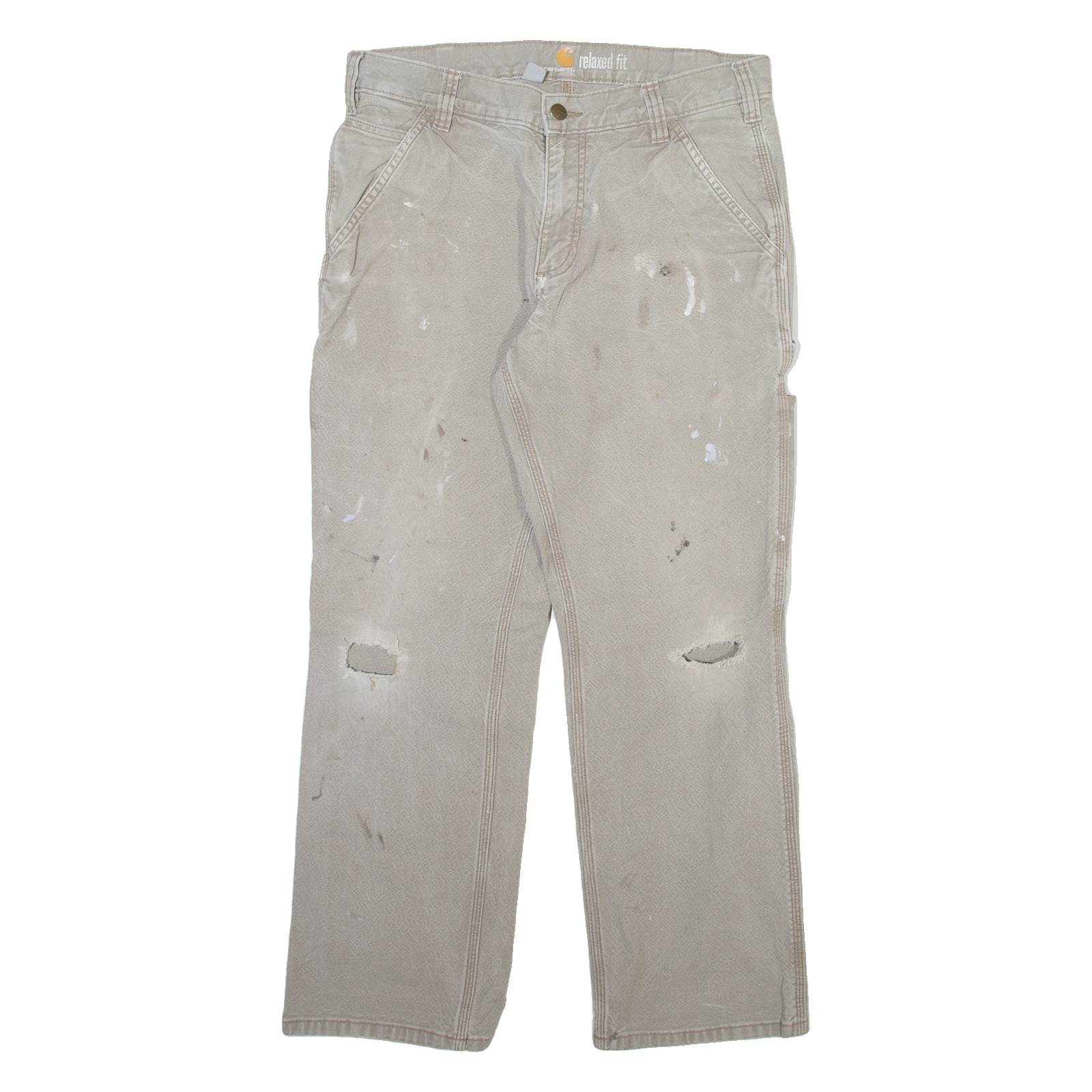 CARHARTT Carpenter Mens Trousers Grey Relaxed Straight W32 L30 Refurbished - N/A refurbished available on Cerqular