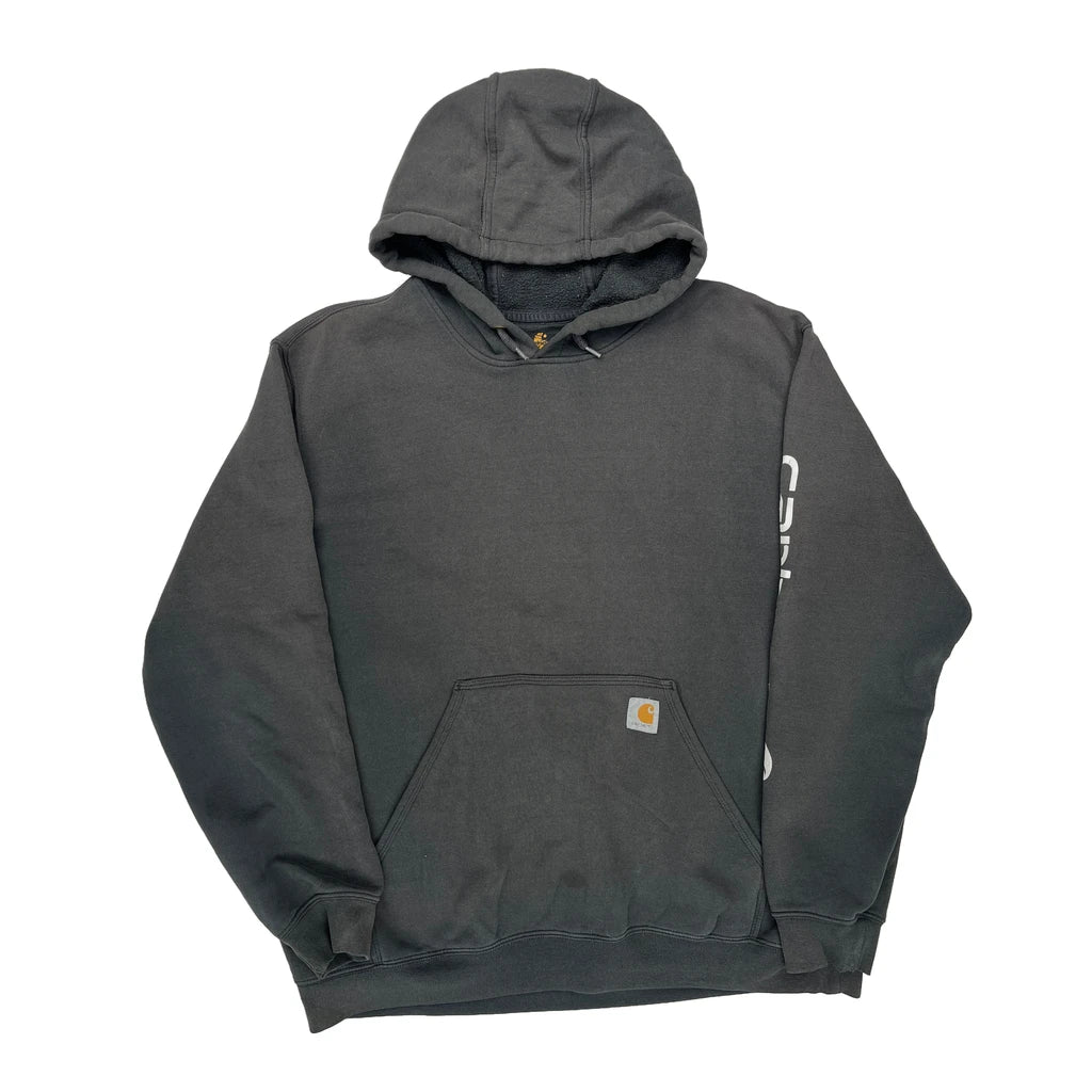 Carhartt Hoodie - XL Grey Cotton Refurbished - Thrifted (note: this is a term often used to describe second- refurbished available on Cerqular