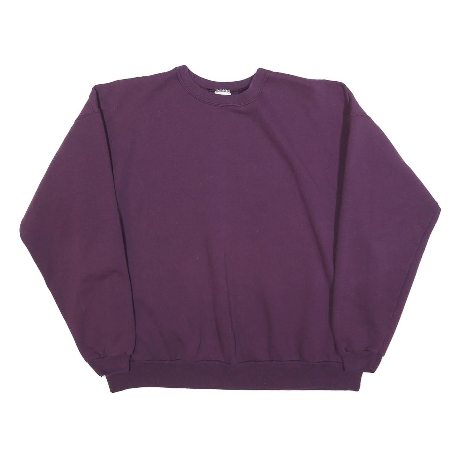 HANES Womens Purple Crew Neck XL Sweatshirt Cotton Blend Casual Pullover Refurbished - N/A refurbished available on Cerqular