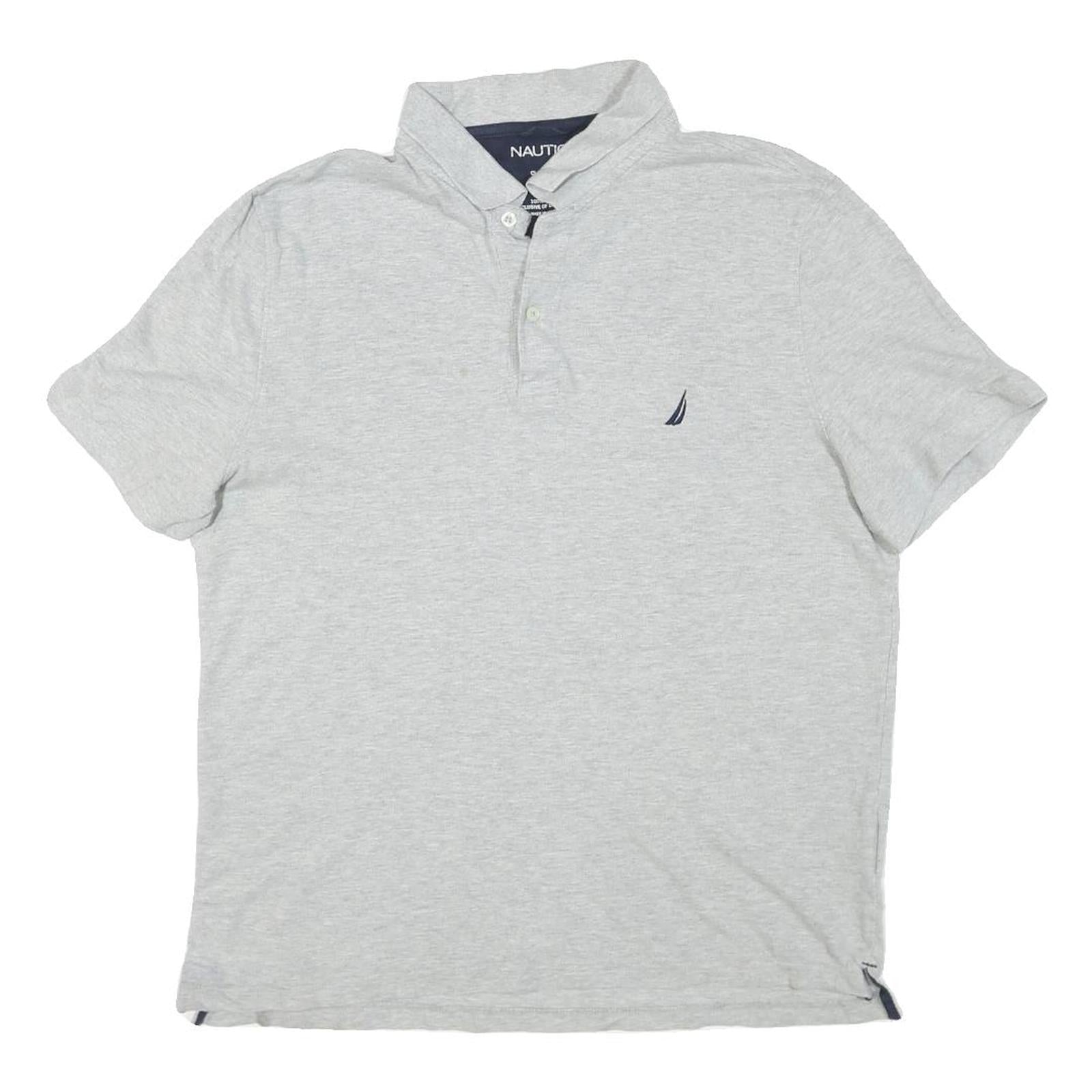 NAUTICA Mens Grey Polo Shirt XL Cotton Blend Short Sleeve Plain Casual Refurbished - N/A refurbished available on Cerqular