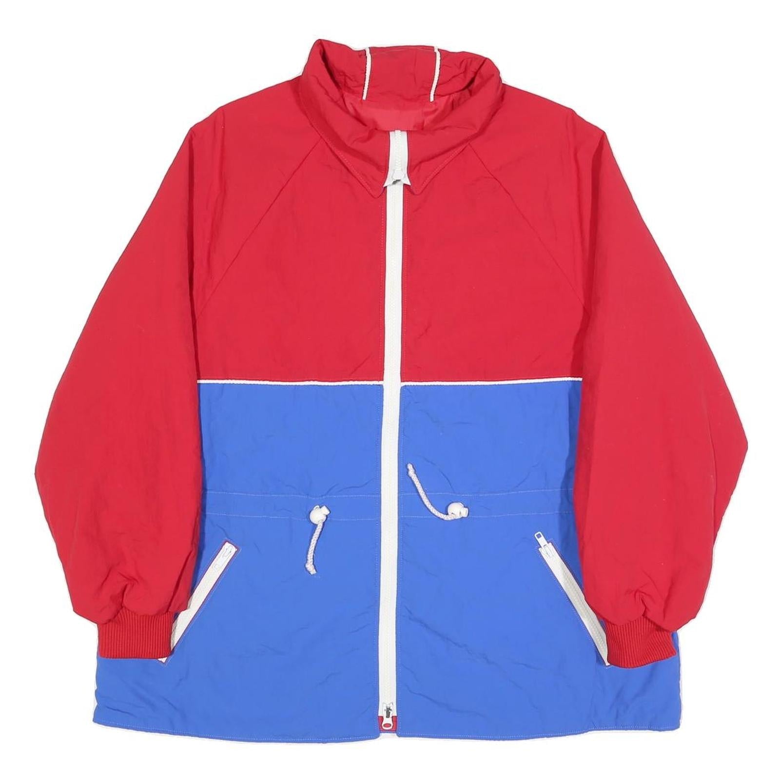 Womens Red & Blue Polyester Blend Zip Jacket S Colourblock Casual Lightweight Refurbished - N/A refurbished available on Cerqular