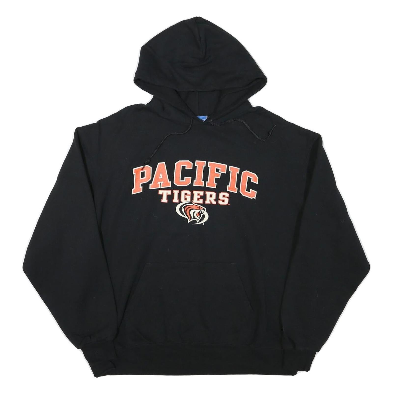 CHAMPION Mens Black Pacific Tigers Hoodie XL Cotton Blend Pullover Sweatshirt Refurbished - N/A refurbished available on Cerqular