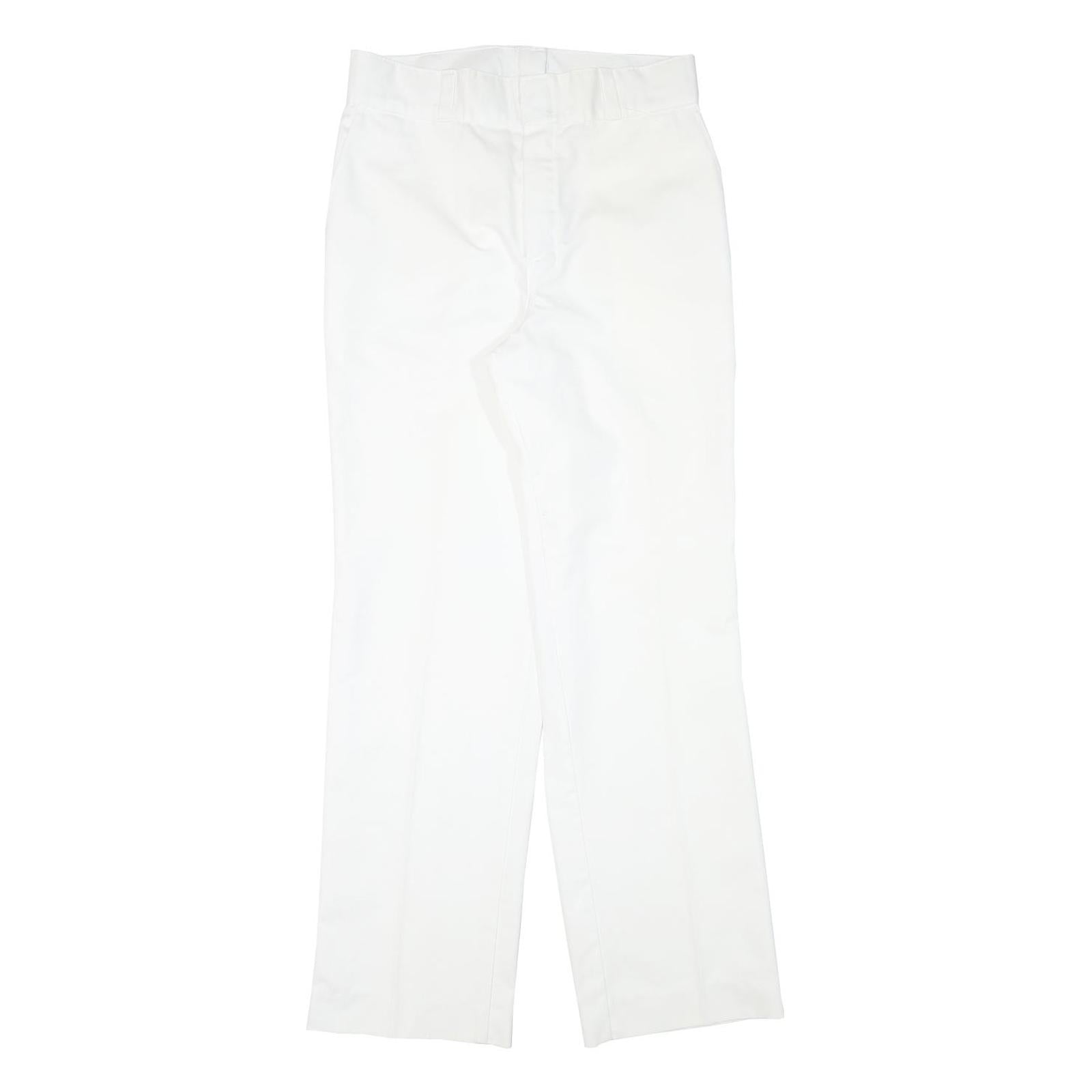 DICKIES Mens Cotton Blend White Regular Straight Trousers W30 L30 Workwear Zip Refurbished - N/A refurbished available on Cerqular