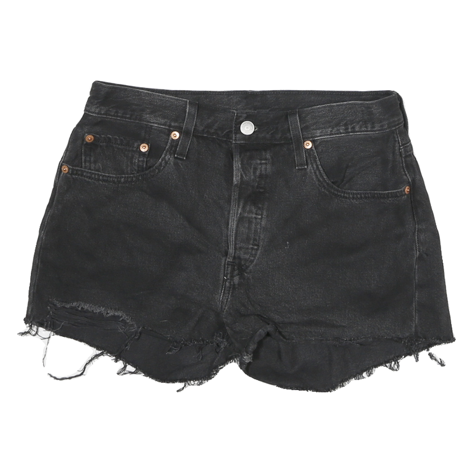 LEVI'S Womens Shorts Black Denim Cut-Off M W28 Distressed Edge Casual Refurbished - N/A refurbished available on Cerqular