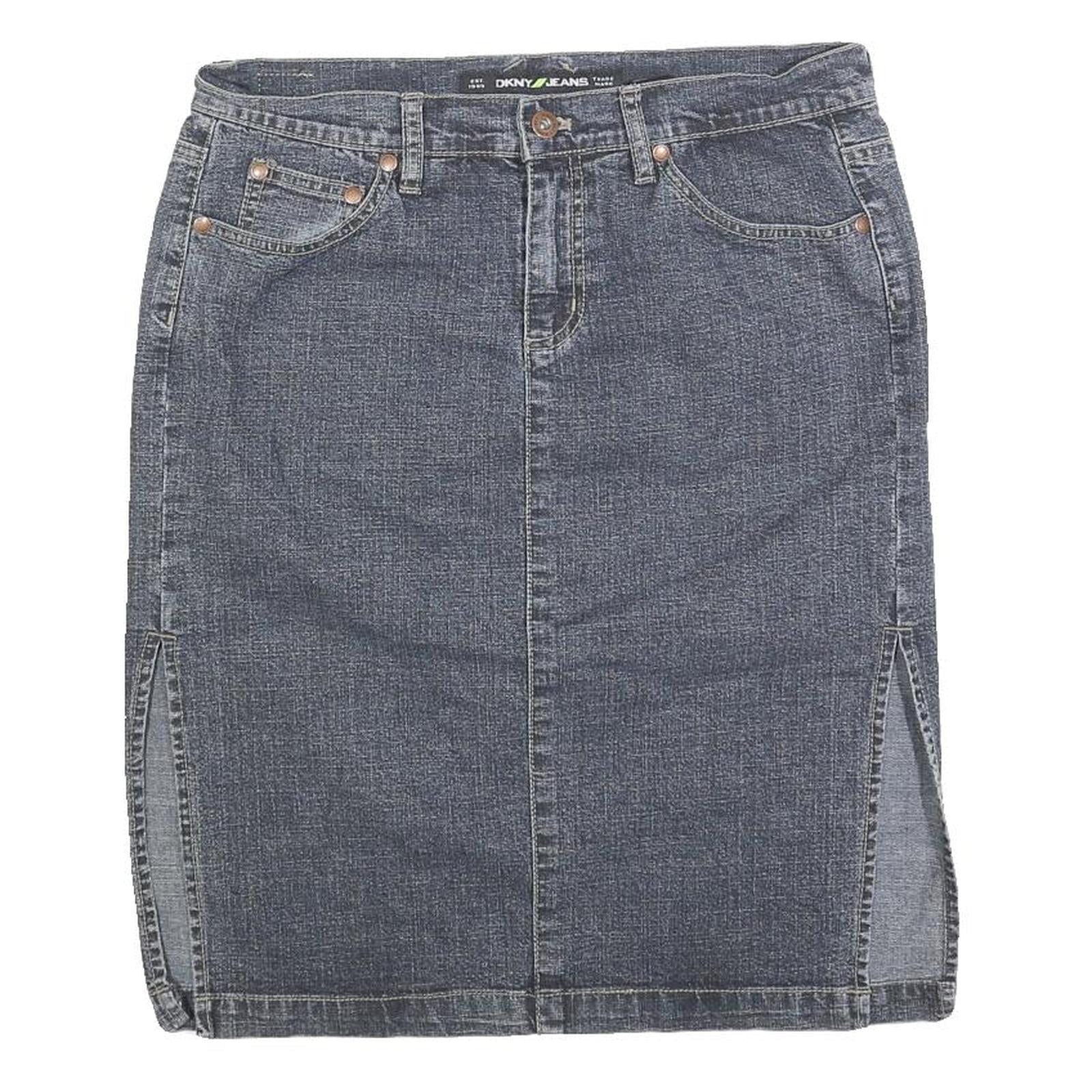 Buy DKNY Womens Blue Denim Straight Knee Length Cotton Blend M Skirt Casual Refurbished - $28.59 DKNY Womens Blue Denim Straight Knee Length Cotton Blend M Skirt Casual Refurbished - N/A refurbished available on Cerqular