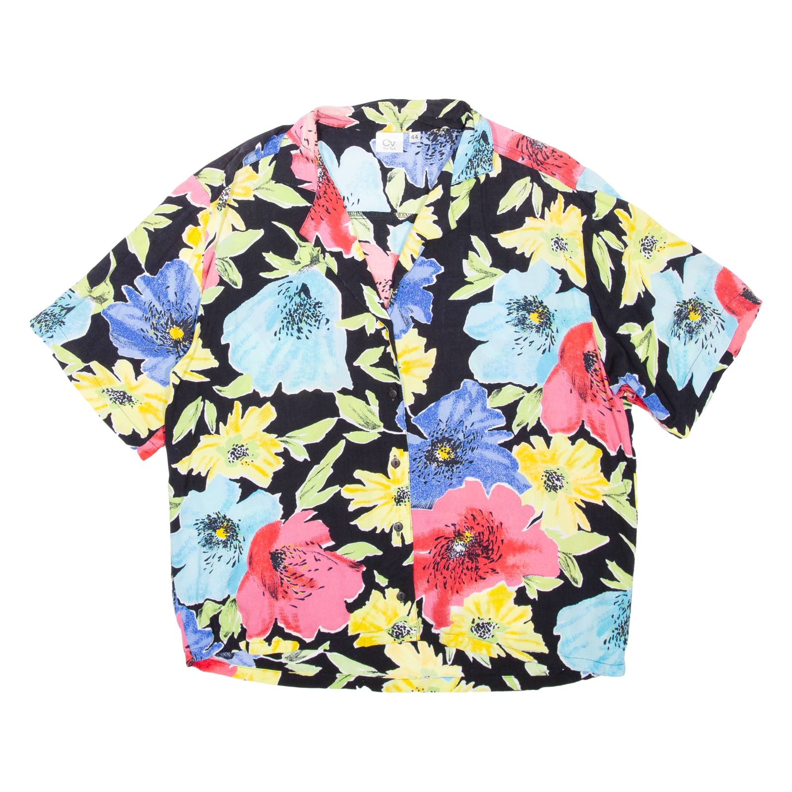Womens Printed Shirt Black Collared Floral L Refurbished - N/A refurbished available on Cerqular